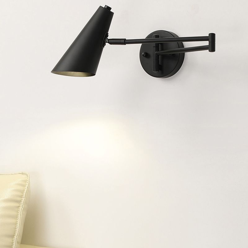 Arisha Applique Murale Effilée Orientable, Métal, Noir/Or, Chambre - Neutralighting
