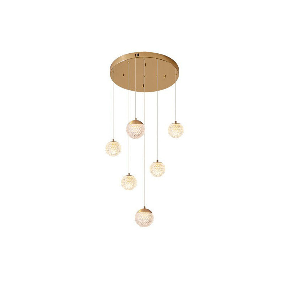 Arisha Luminaires Suspensions Multi/Bulle Moderne Métal/Acrylique Doré Chambre à Coucher - Neutralighting