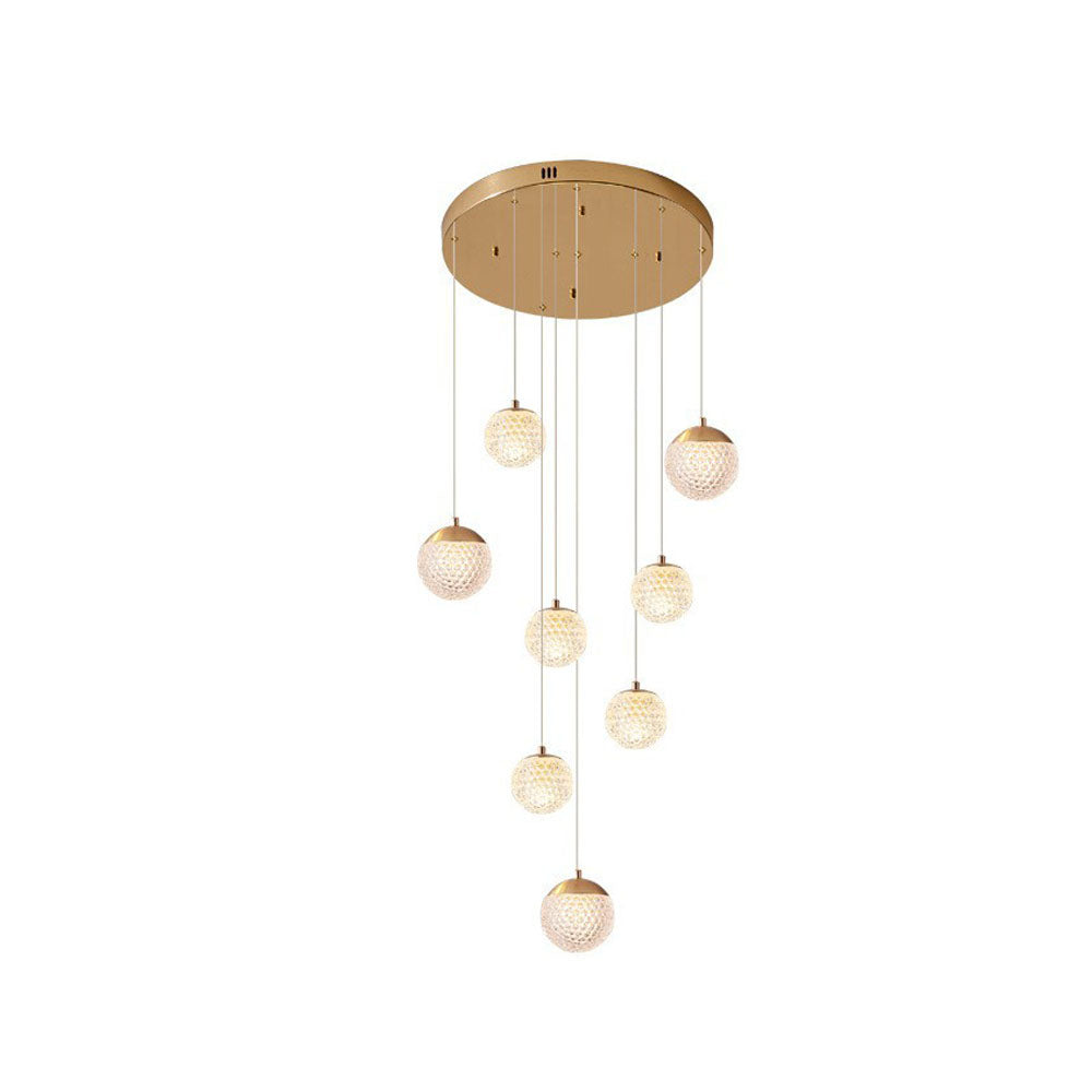 Arisha Luminaires Suspensions Multi/Bulle Moderne Métal/Acrylique Doré Chambre à Coucher - Neutralighting