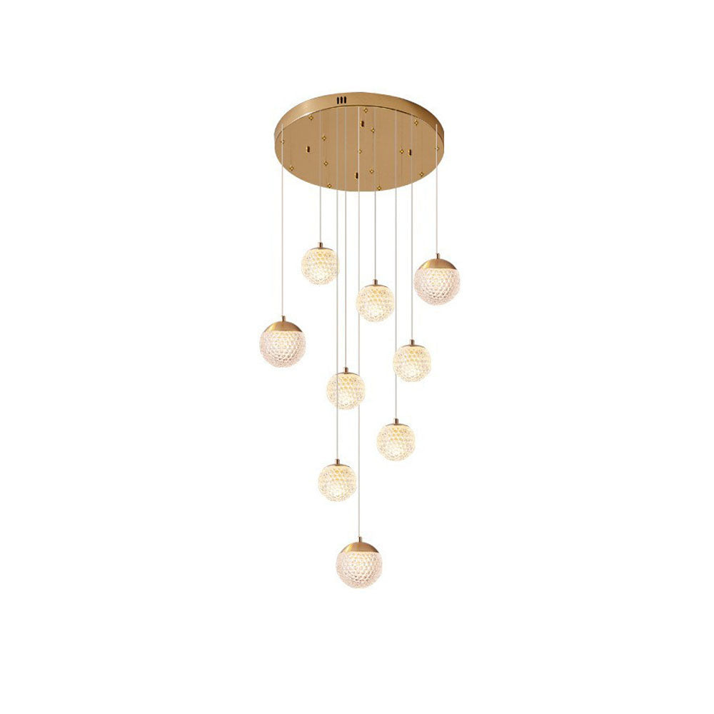 Arisha Luminaires Suspensions Multi/Bulle Moderne Métal/Acrylique Doré Chambre à Coucher - Neutralighting