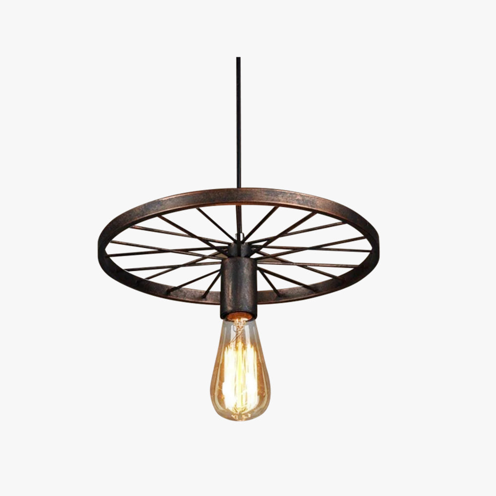 Silva Suspension Ronde Rétro, Métal, Noir/Rouille, Chambre à Coucher/Salon - Neutralighting