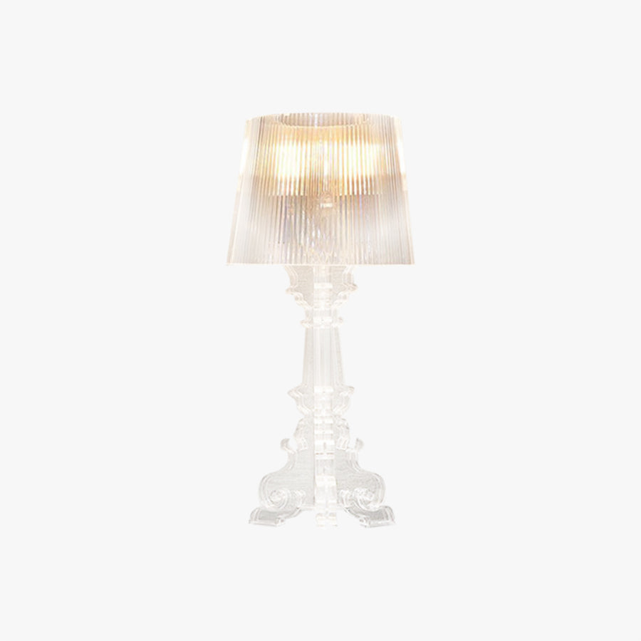 Kristy Lamp de Table Cylindre Moderne, Arcylique, Noir/Transparent, Salon
