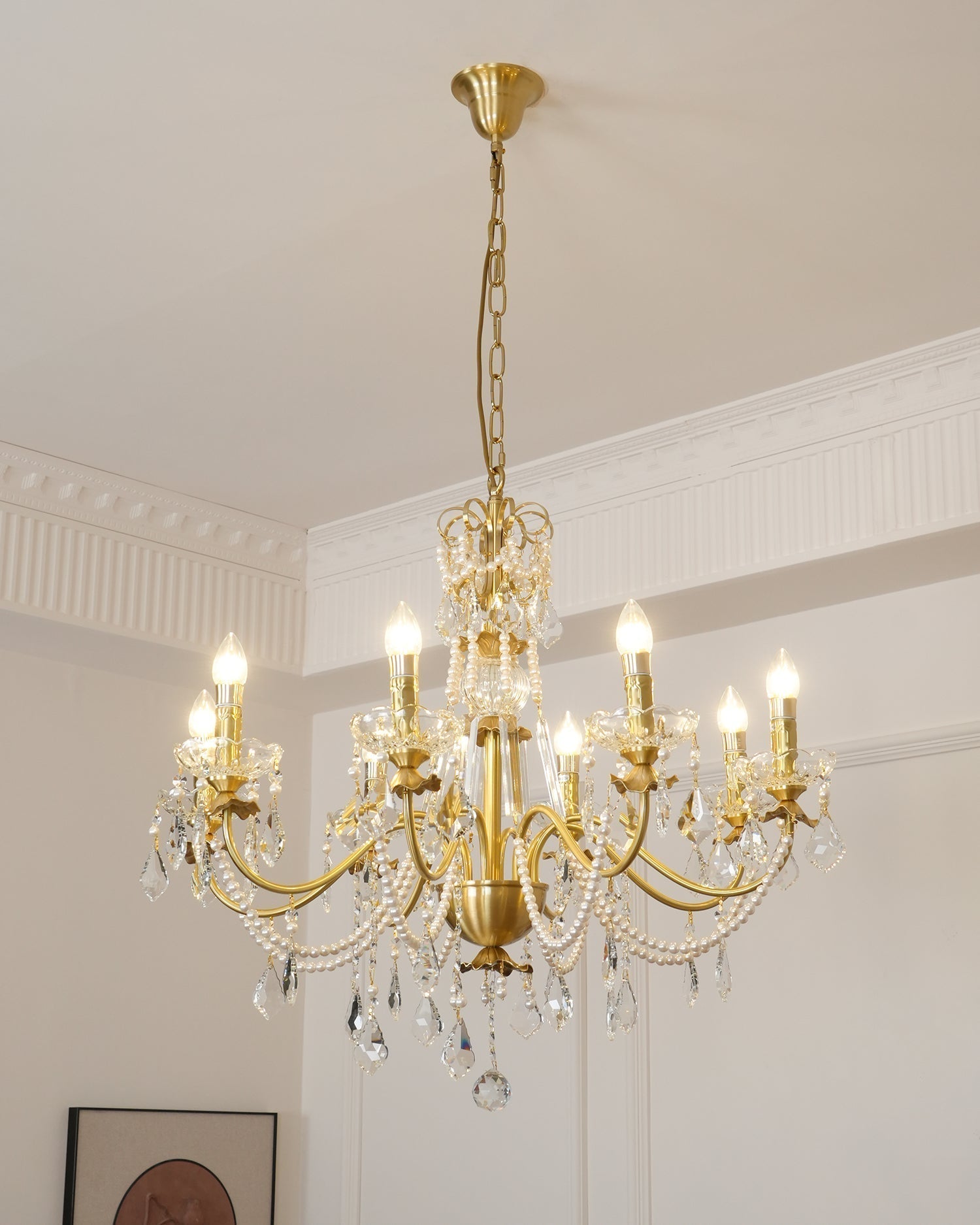 Lustre Chandelier en Cristal Perles Suspendues - Neutralighting