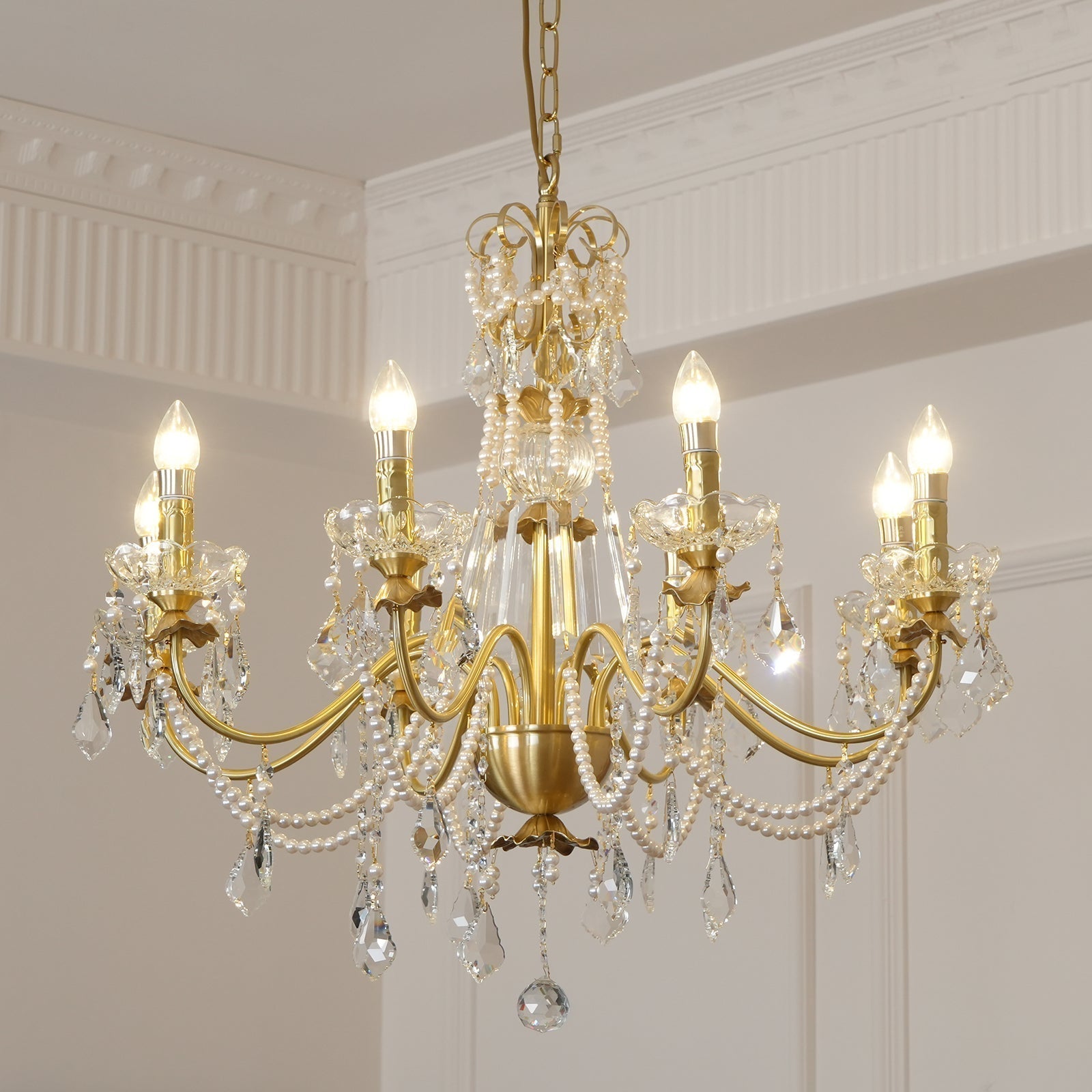 Lustre Chandelier en Cristal Perles Suspendues - Neutralighting