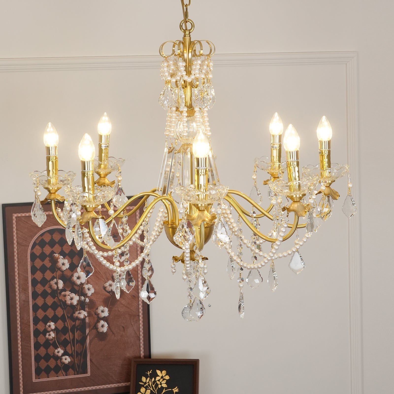 Lustre Chandelier en Cristal Perles Suspendues - Neutralighting
