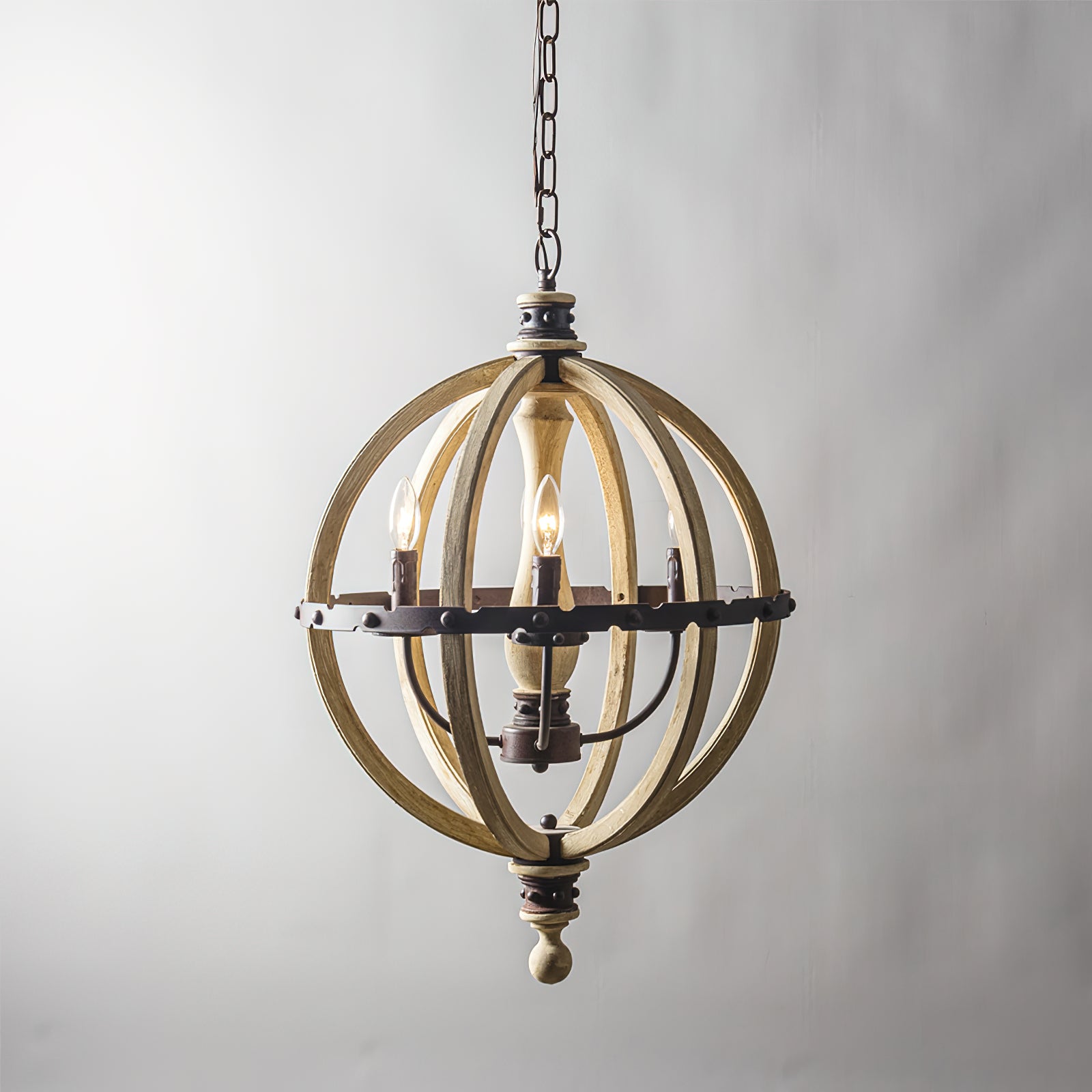 Ozorel Vintage Industrial Metal Wood Pendant Lamp - Lamp Copper
