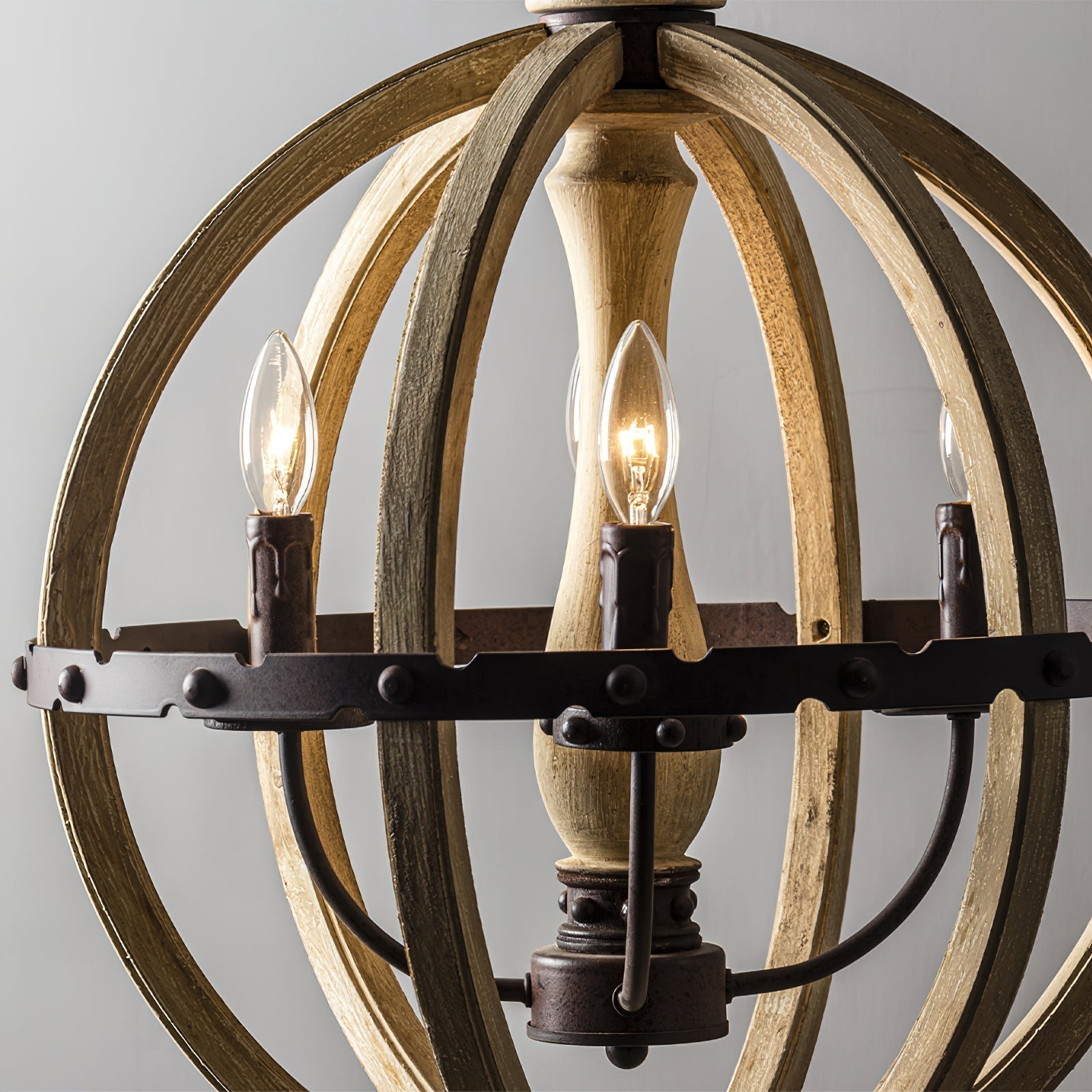 Ozorel Vintage Industrial Metal Wood Pendant Lamp - Lamp Copper