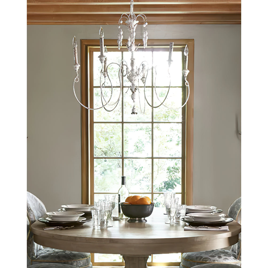 Viphaor Vintage Industrial Wood Metal Chandelier - Lamp Copper