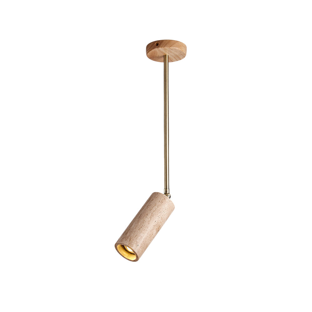 Syraeia Modern Minimalist Surface Wooden Travertine Mount Ceiling Lamp - Lamp Copper