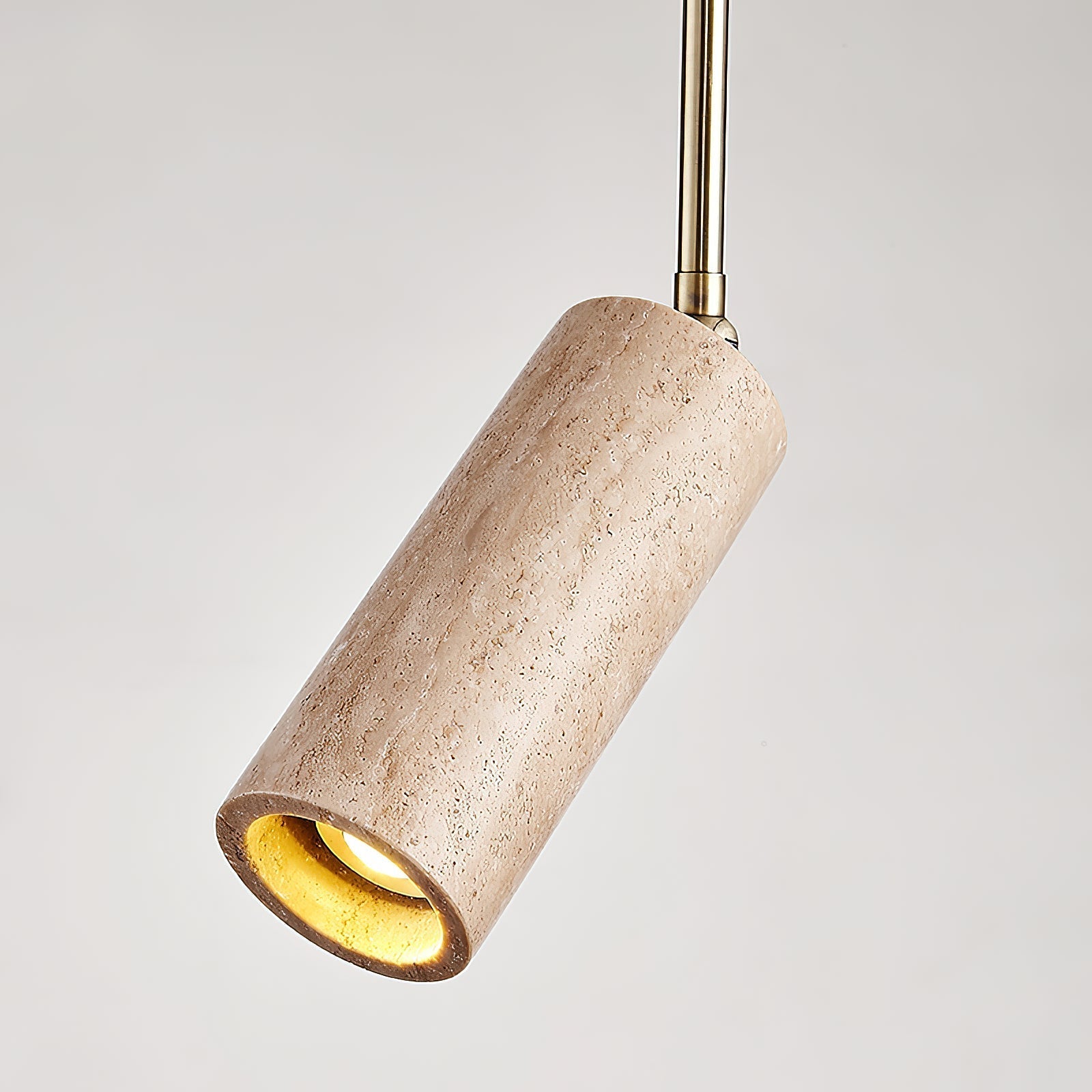 Syraeia Modern Minimalist Surface Wooden Travertine Mount Ceiling Lamp - Lamp Copper