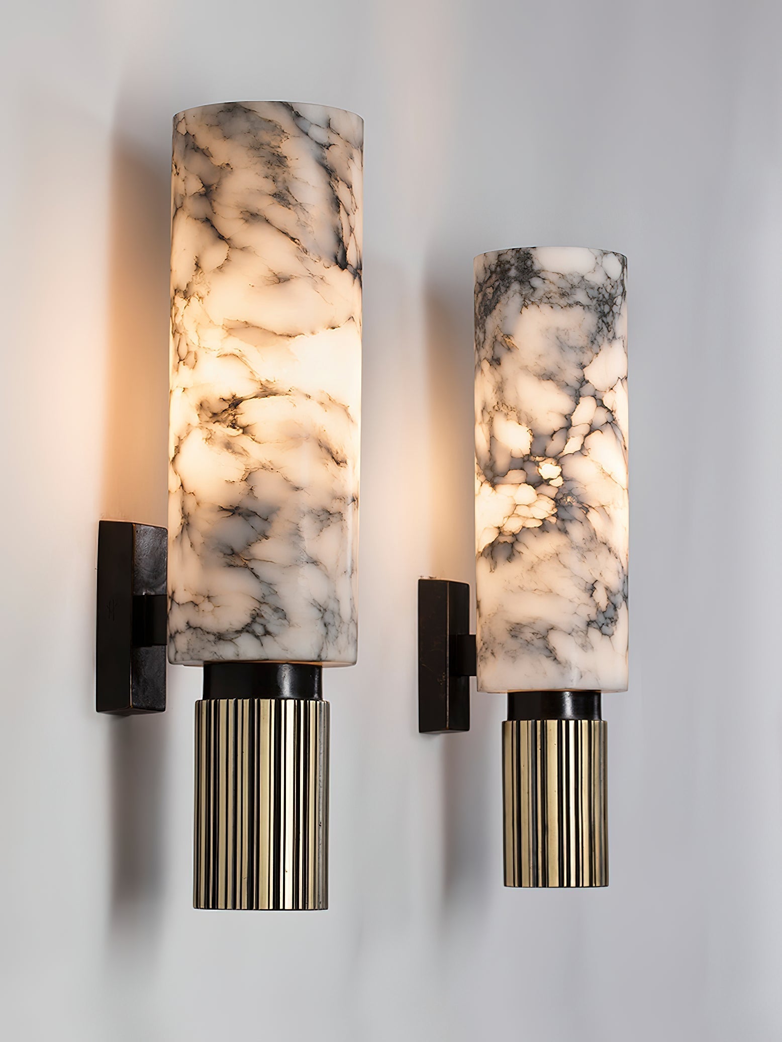 Olnoreth Modern Minimalist Metal Alabaster Wall Lamp - Lamp Copper