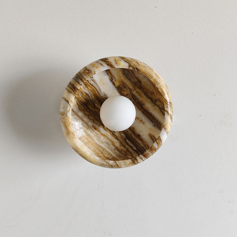 Piedra Modern Minimalist Marble Glass Wall Lamp - Lamp Copper