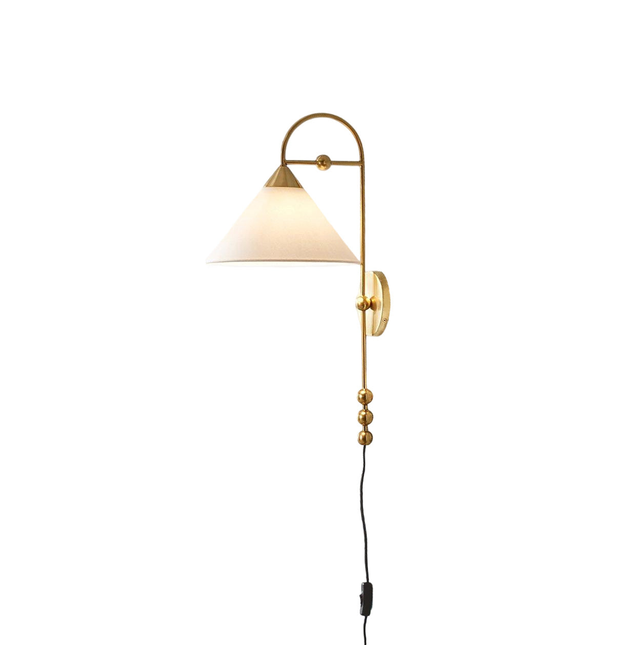Cisorir Applique Murale Élégance Vintage à Brancher en Laiton et Tissu - Neutralighting