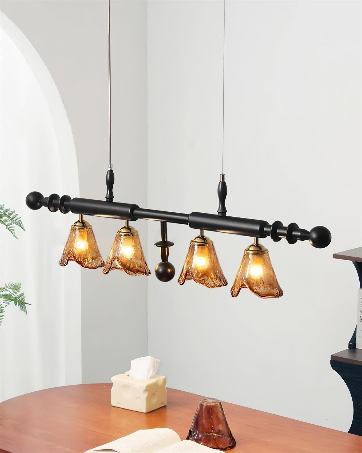 Savoy Lustre Abat-jours en Verre Texturés Cadre Noir - Neutralighting