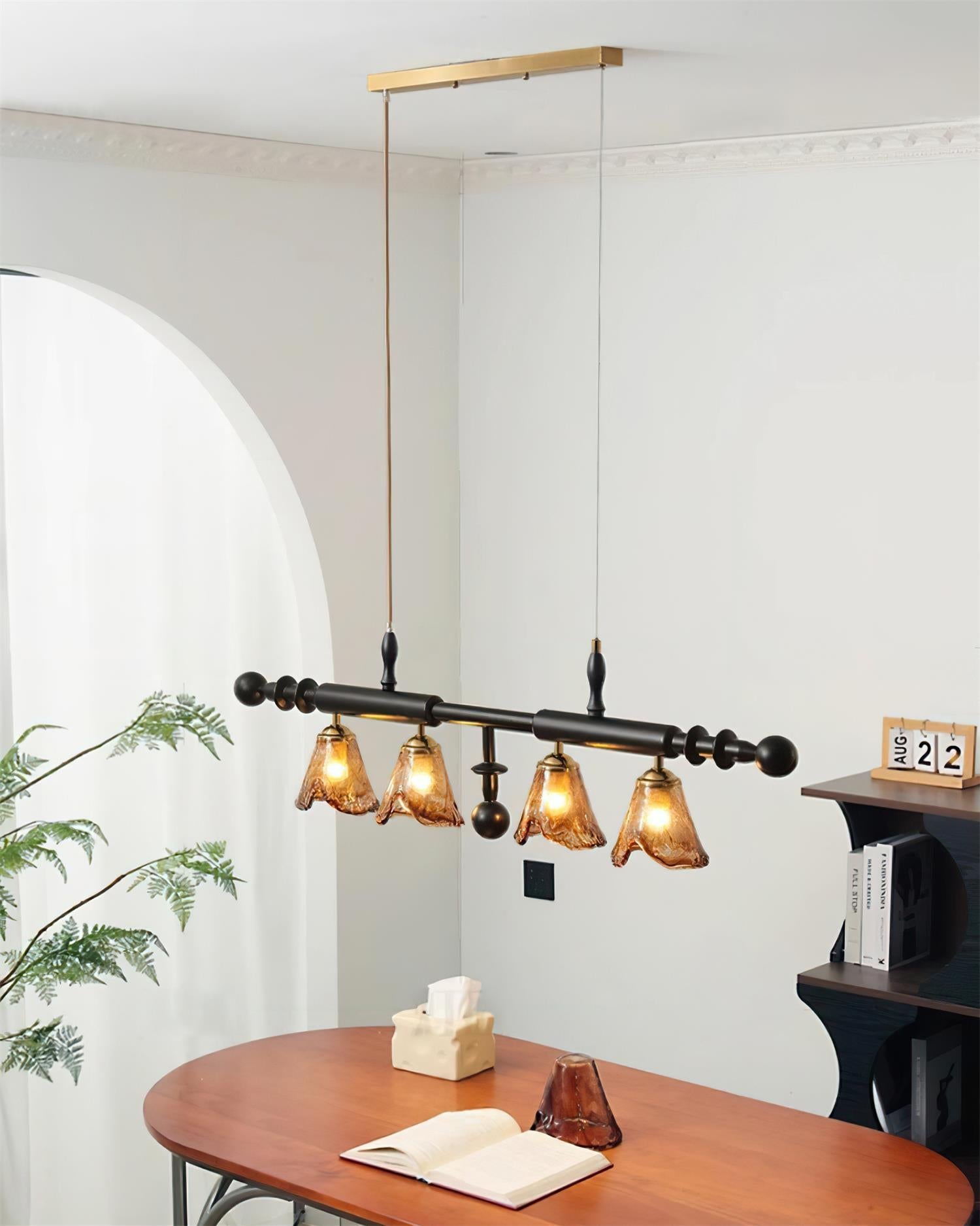 Savoy Lustre Abat-jours en Verre Texturés Cadre Noir - Neutralighting