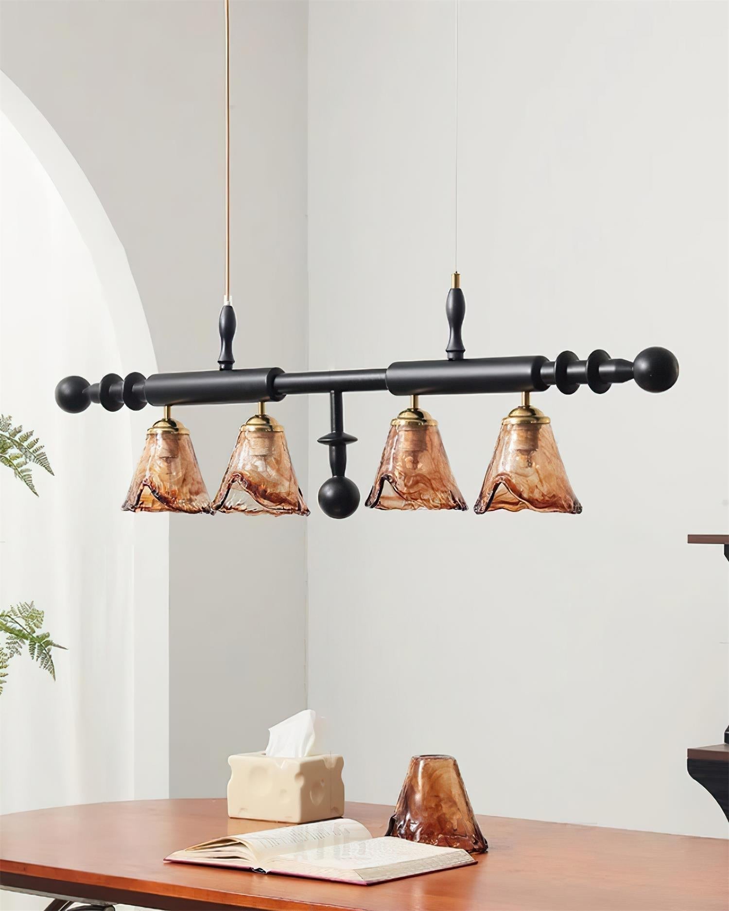 Savoy Lustre Abat-jours en Verre Texturés Cadre Noir - Neutralighting