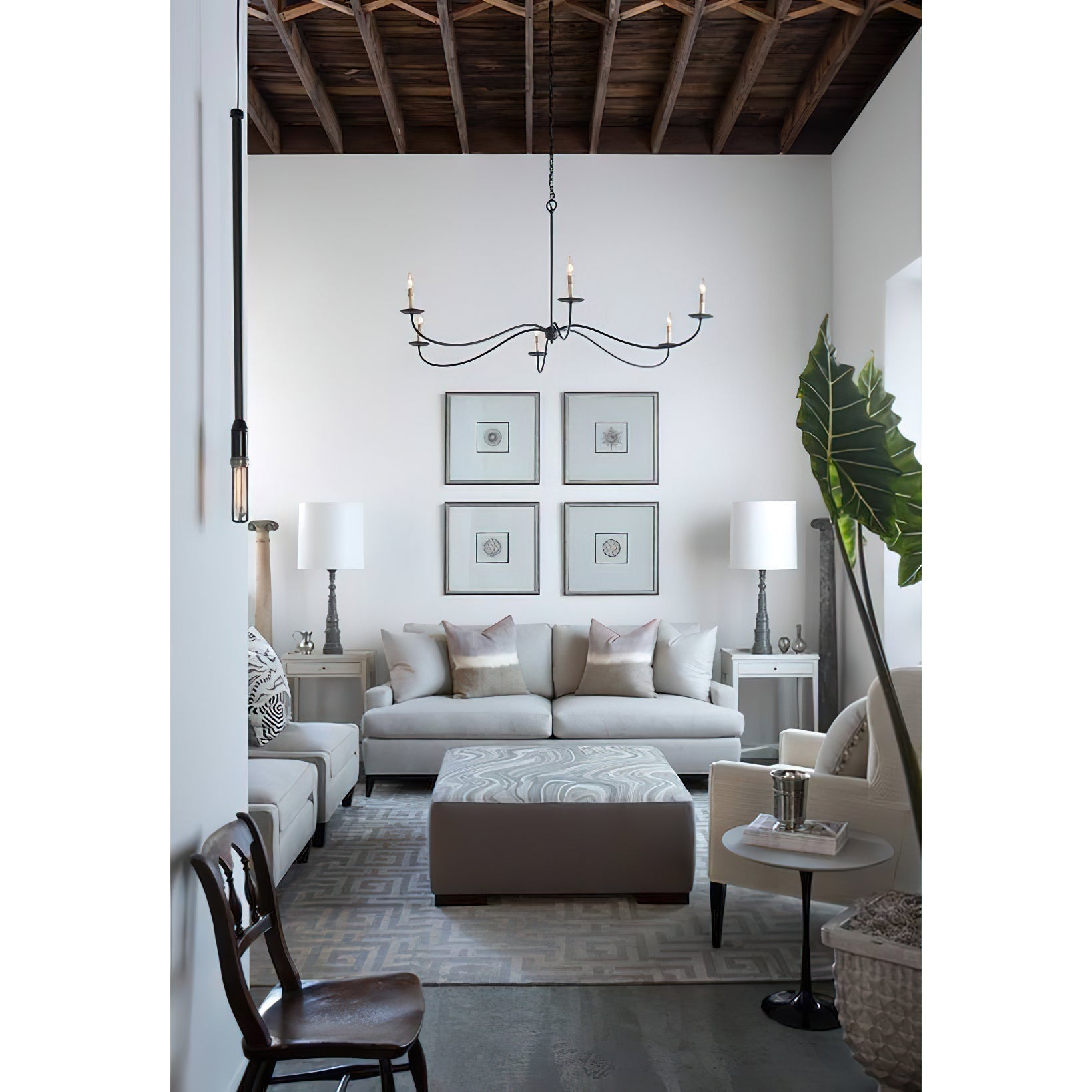 Varese Chandelier 6-Light Candle - Lamp Copper