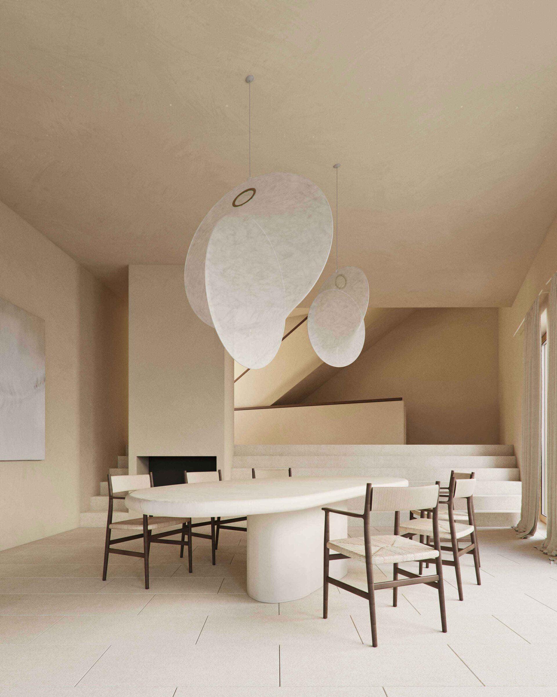 Ballet Lustre Pendentif Blanc Forme Organique - Neutralighting