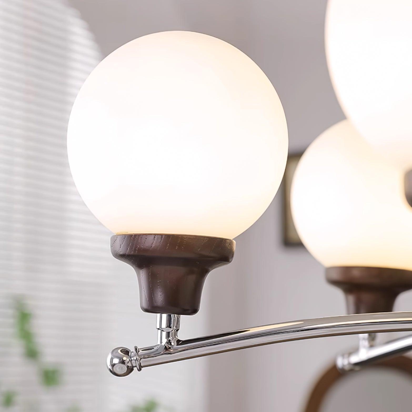 Sciolari Chandelier Walnut Wood Curved Arms - Letslighting