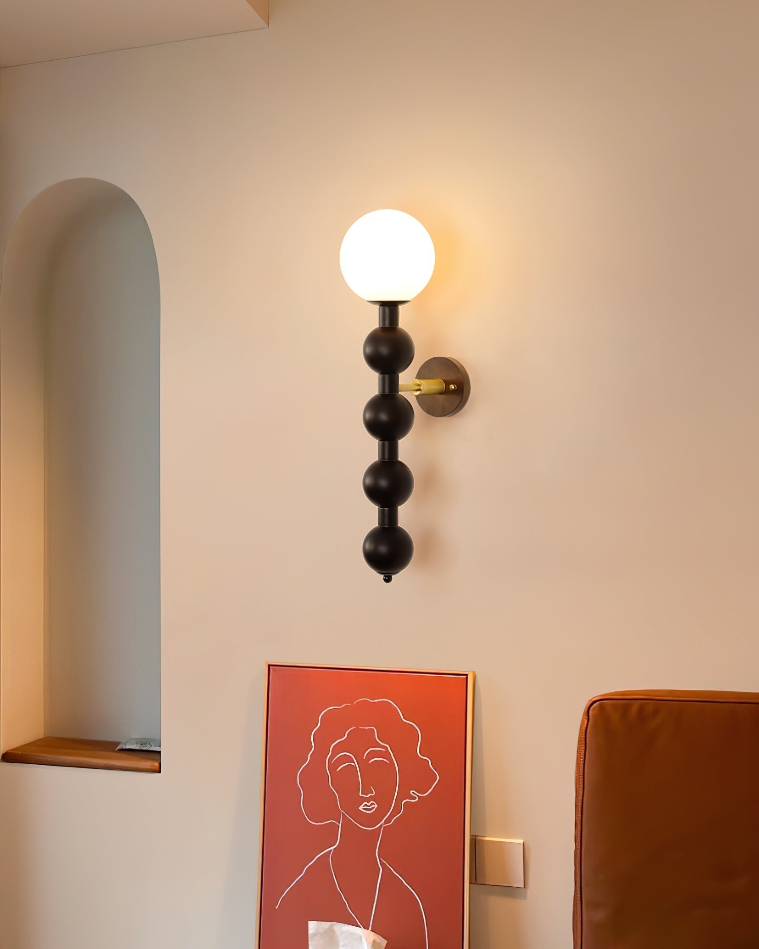 Novan Applique murale Gourd en bois et verre, style moderne - Neutralighting