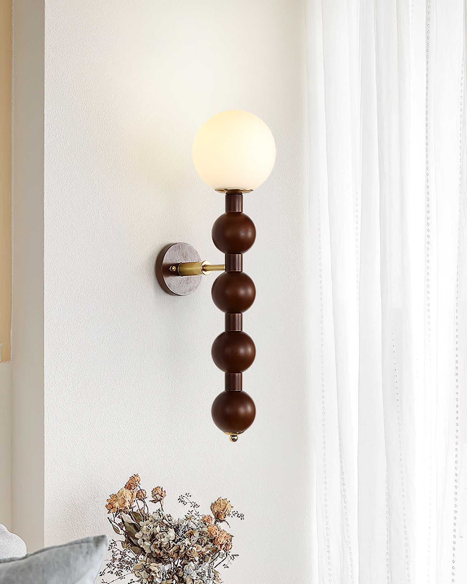 Novan Applique murale Gourd en bois et verre, style moderne - Neutralighting