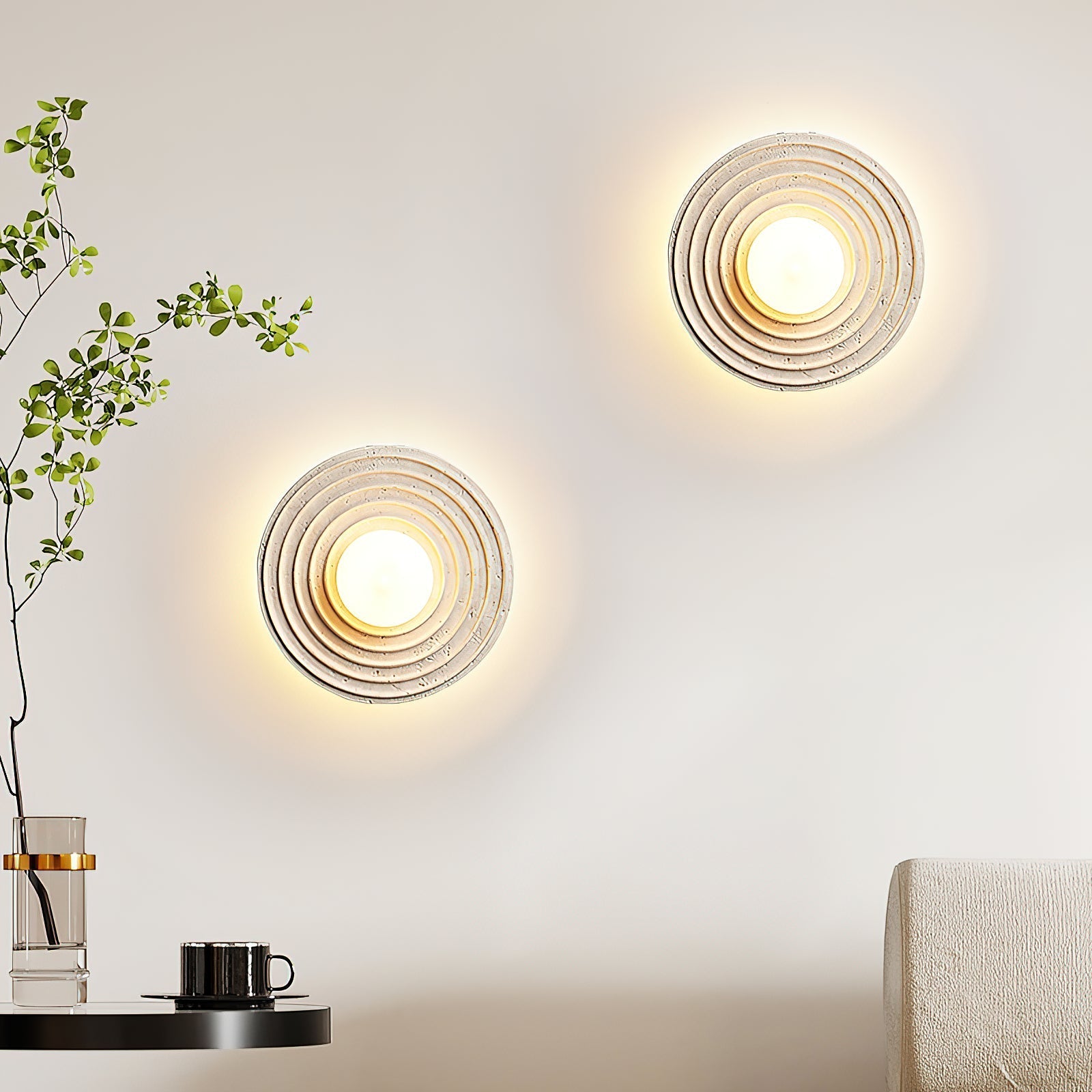 Ilorarae Modern Minimalist Travertine Wall Lamp - Lamp Copper