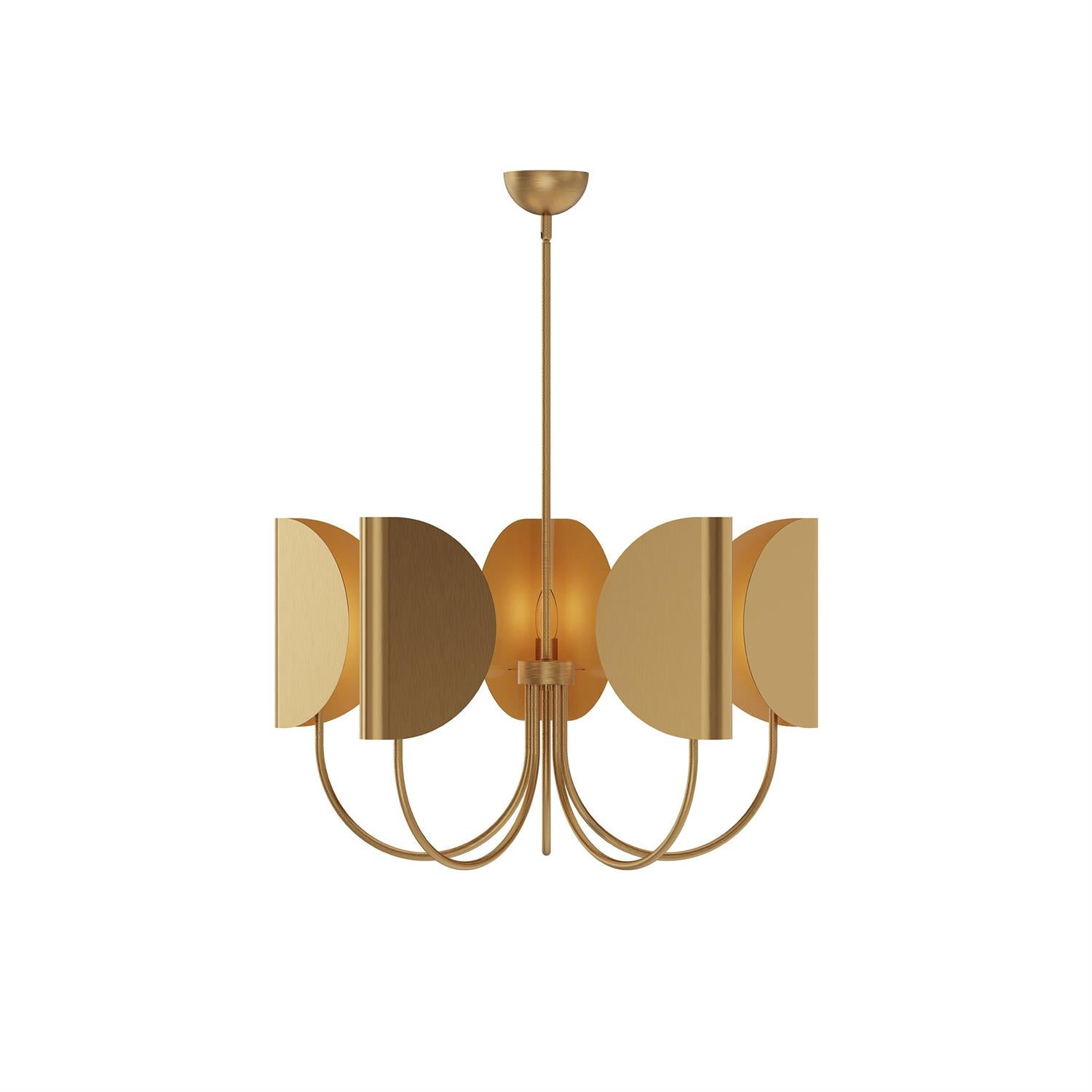 Chandelier en Tissu et Laiton Traditionnel Feuille Unoryra - Neutralighting