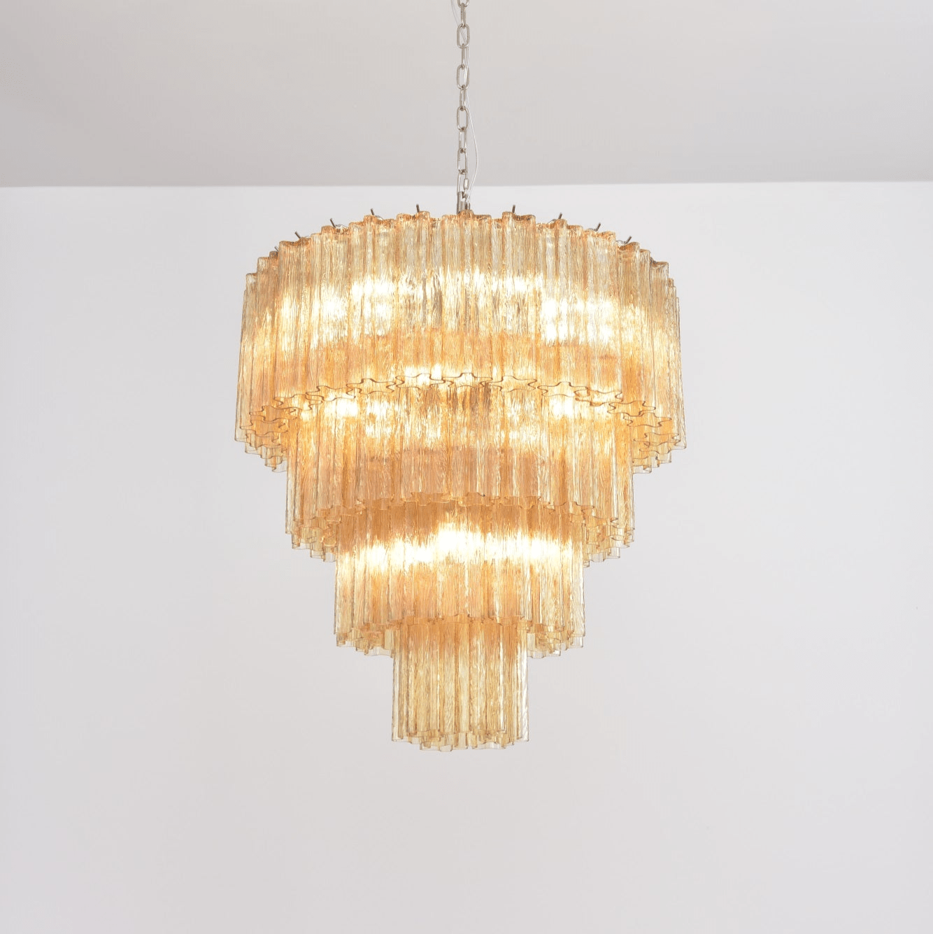Aurora Chandelier Cascade Layered Glass Elegant Vintage - Letslighting