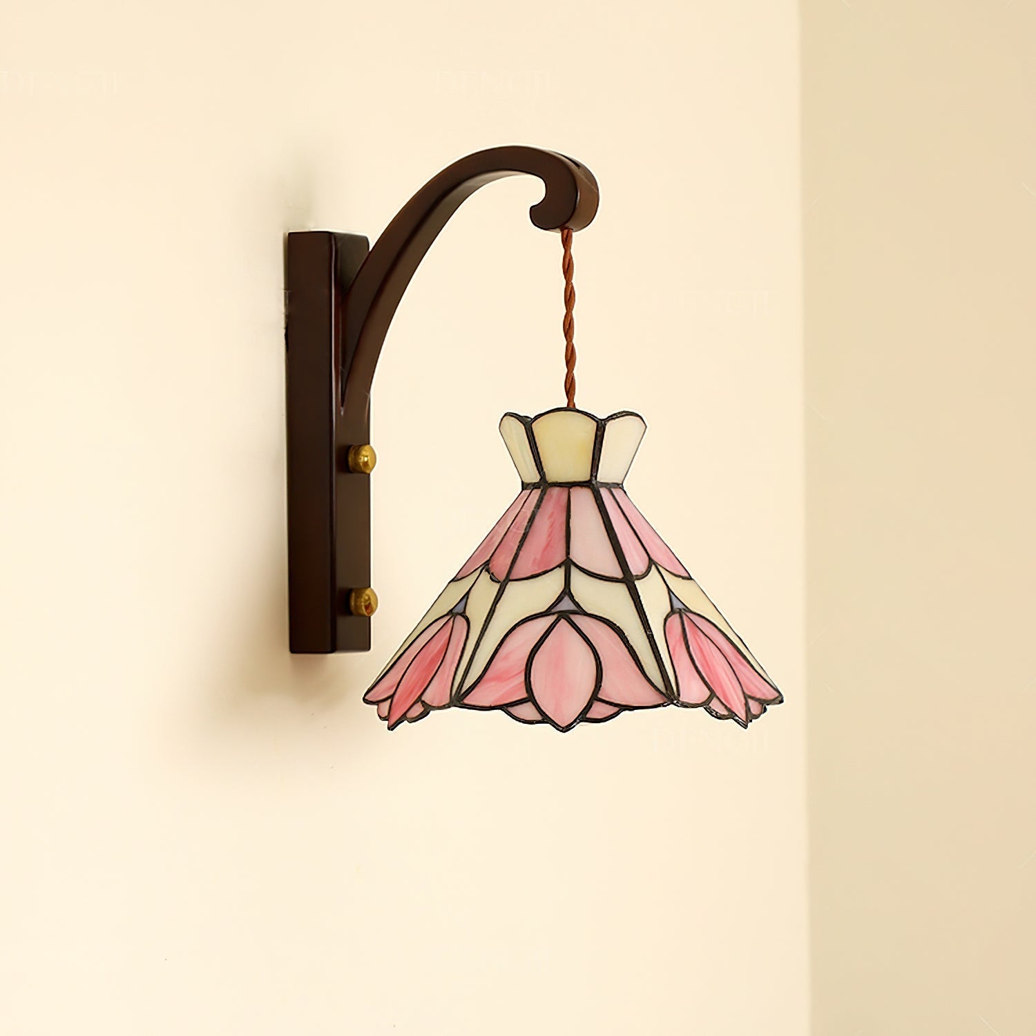 Velvet Applique Murale Vintage Abat-jour Verre Rose - Neutralighting