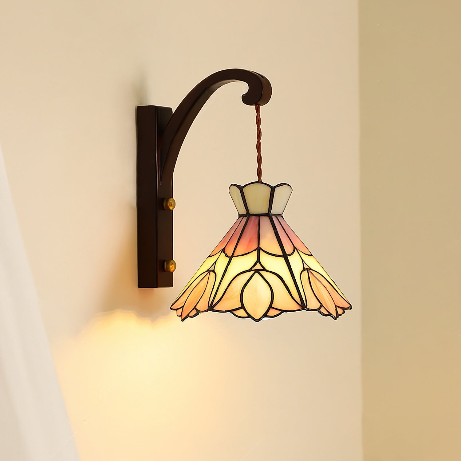 Velvet Applique Murale Vintage Abat-jour Verre Rose - Neutralighting