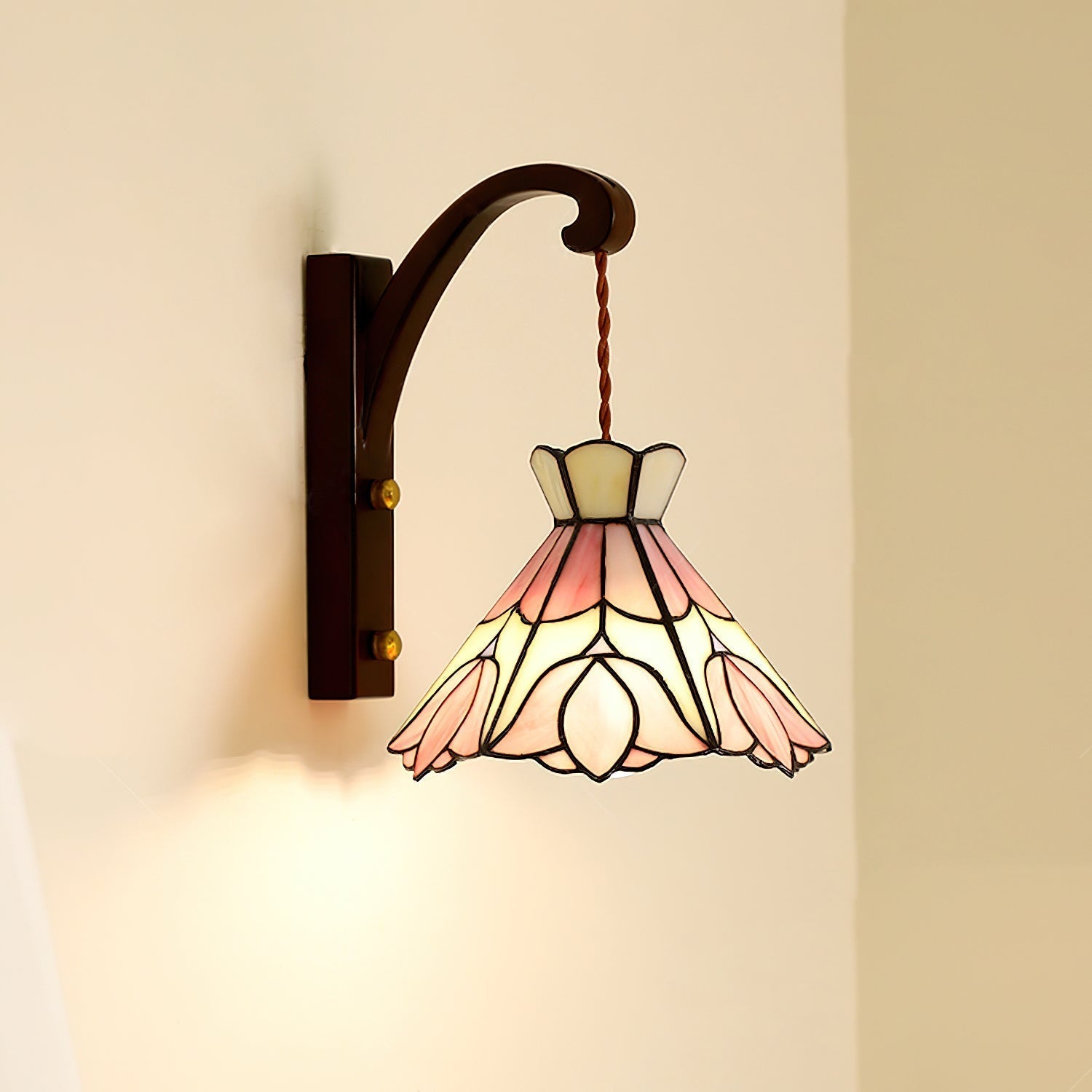 Velvet Applique Murale Vintage Abat-jour Verre Rose - Neutralighting