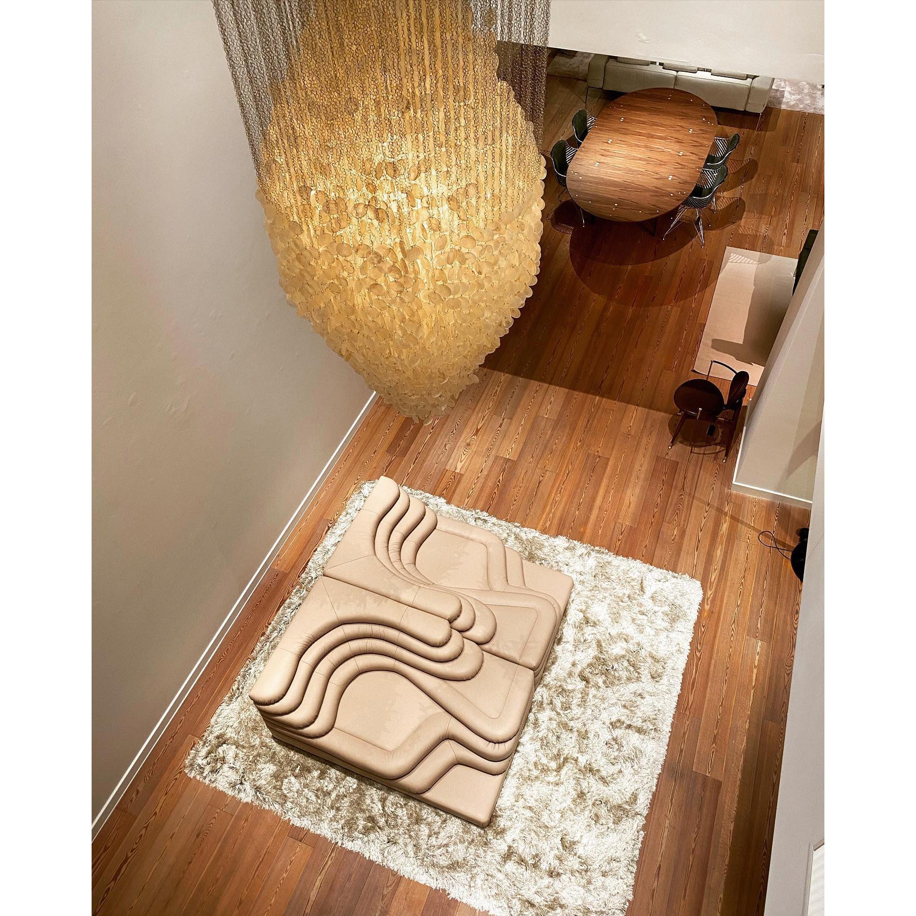Idoris Postmodern Luxury Waterfall Metal Chandelier - Lamp Copper