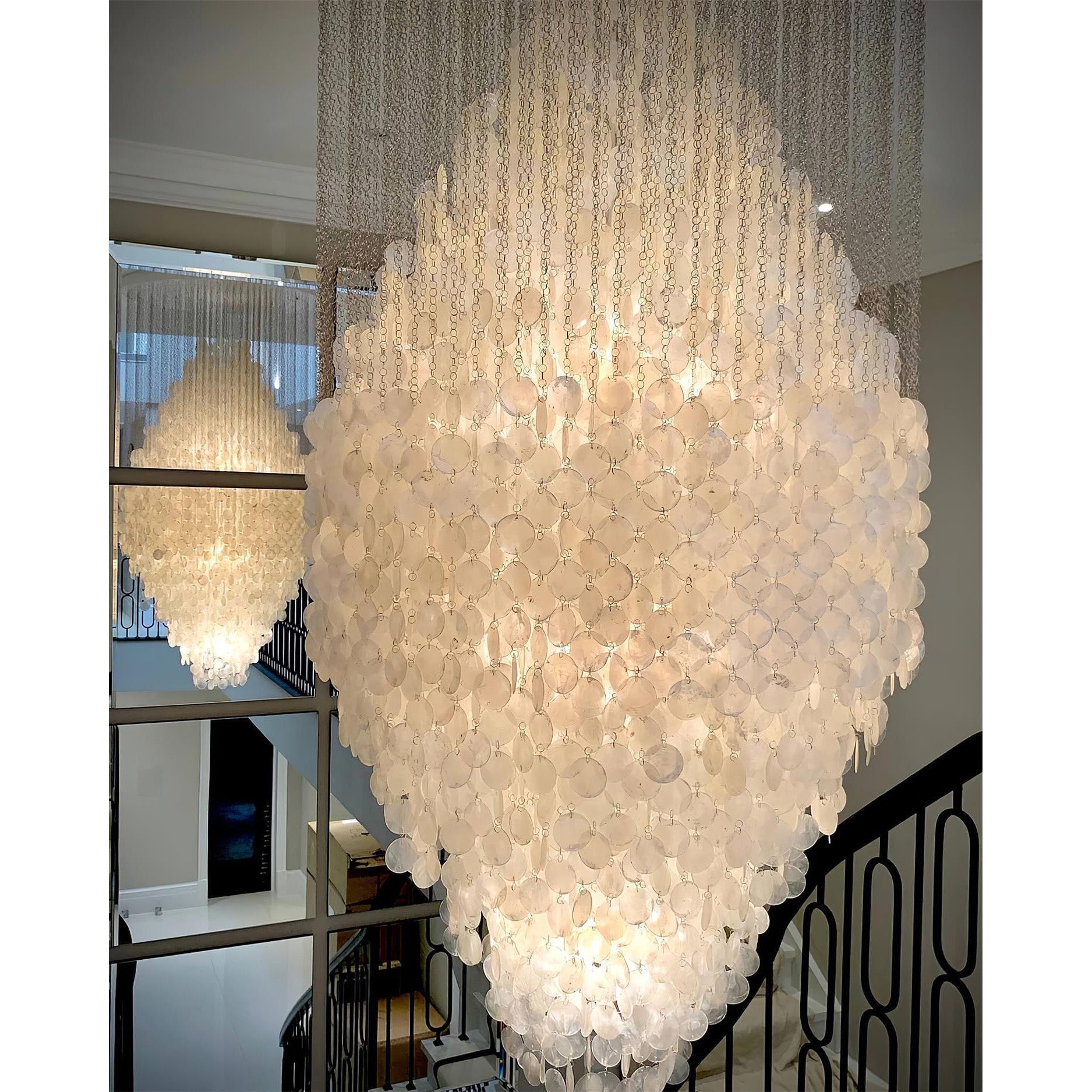 Idoris Postmodern Luxury Waterfall Metal Chandelier - Lamp Copper