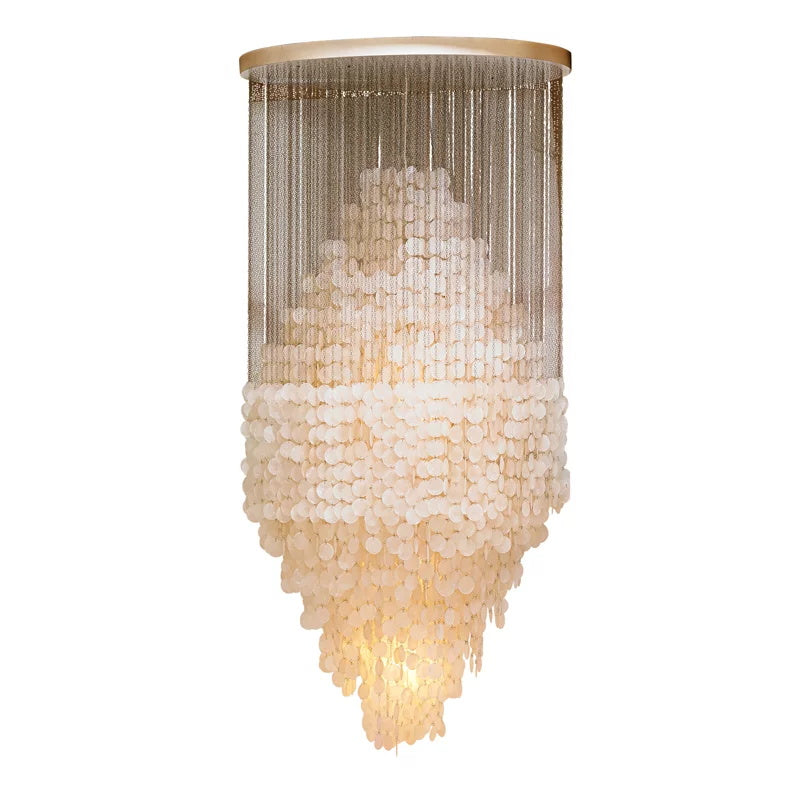 Idoris Postmodern Luxury Waterfall Metal Chandelier - Lamp Copper