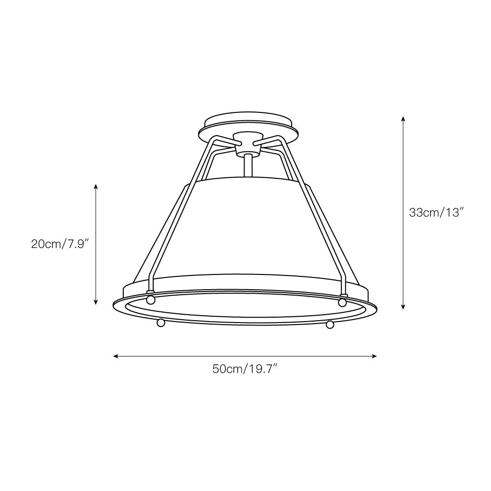 Ardennes Plafonnier en Tissu Style Industriel Vintage - Neutralighting