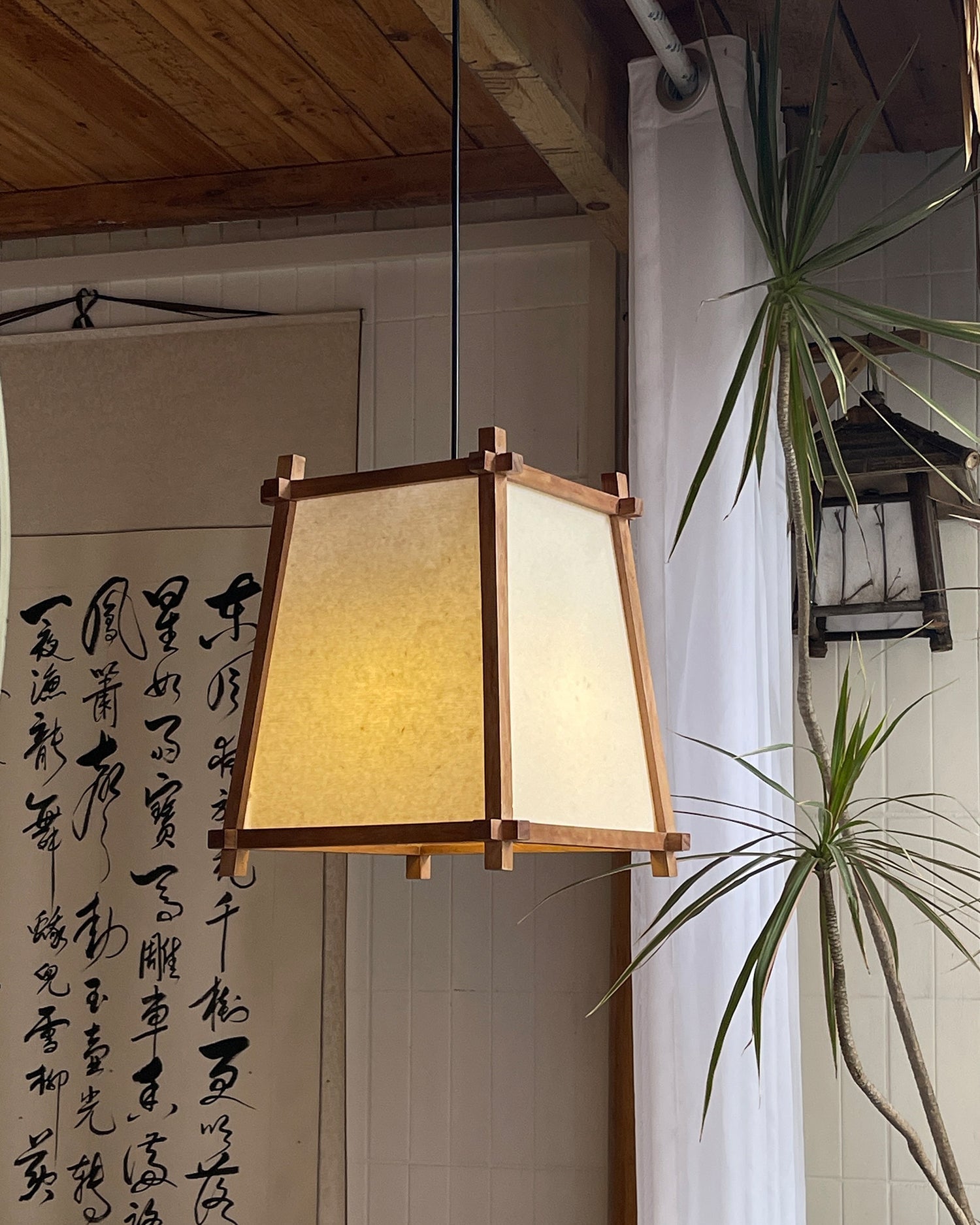 Calira Pendant Light Fabric Geometric - Letslighting