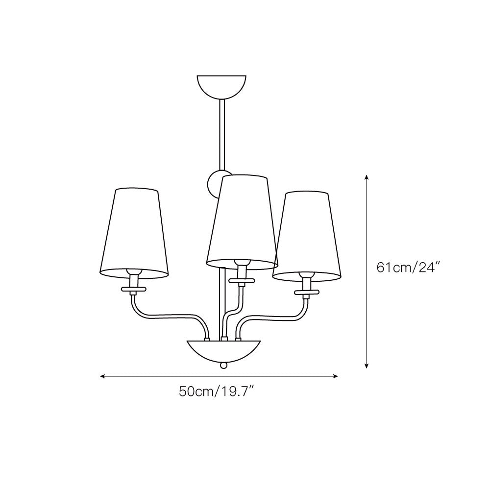 Aurmaren Vintage Industrial Fabric Chandelier - Lamp Copper
