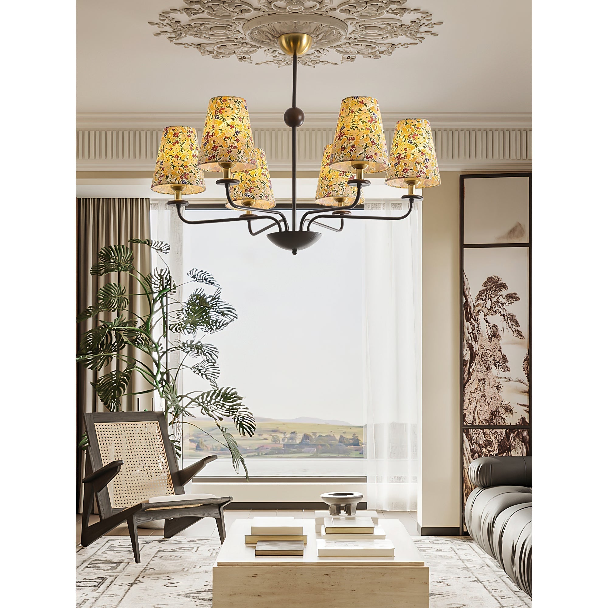Aurmaren Vintage Industrial Fabric Chandelier - Lamp Copper