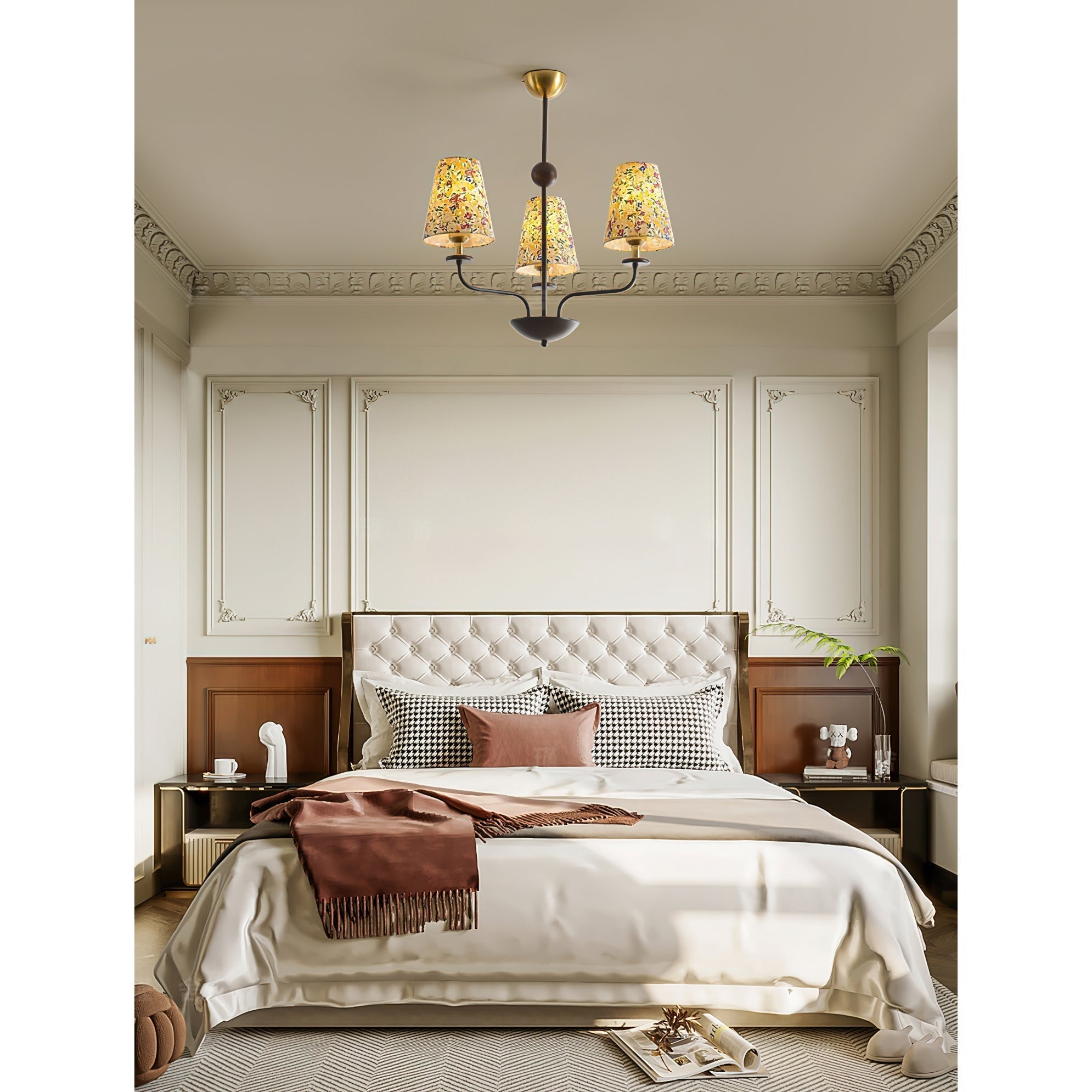 Aurmaren Vintage Industrial Fabric Chandelier - Lamp Copper