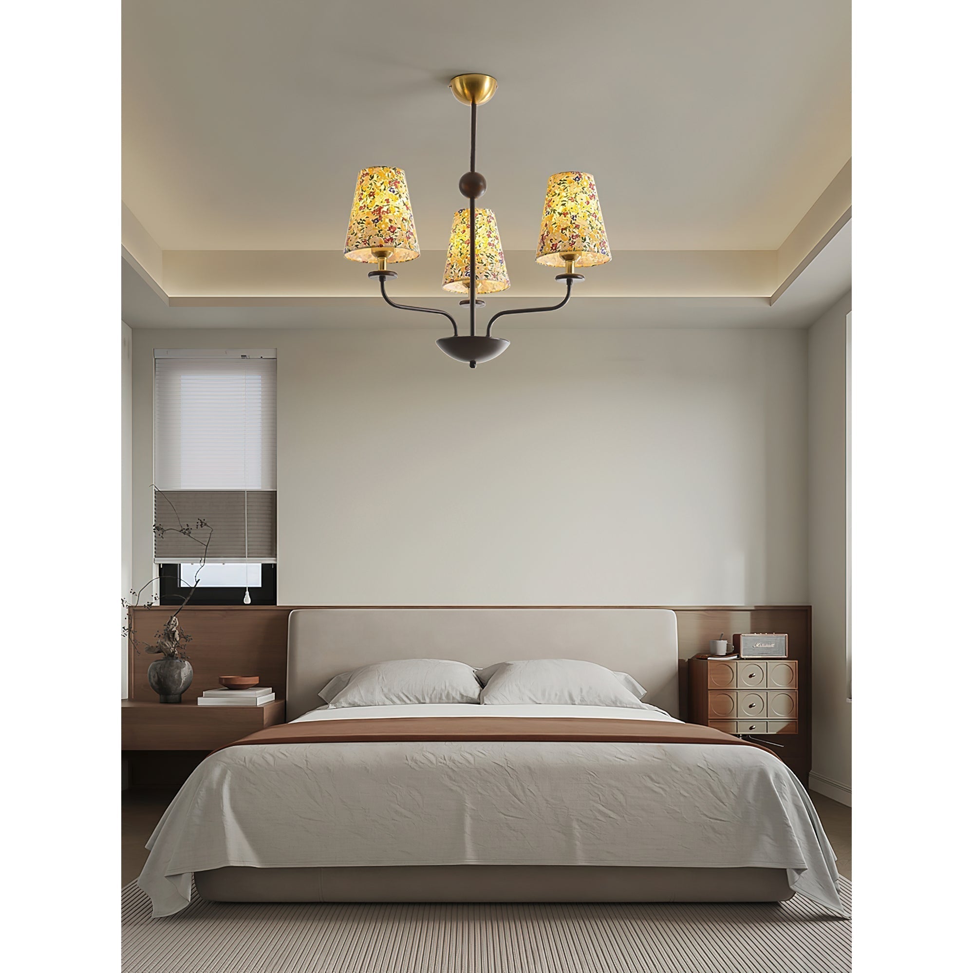 Aurmaren Vintage Industrial Fabric Chandelier - Lamp Copper