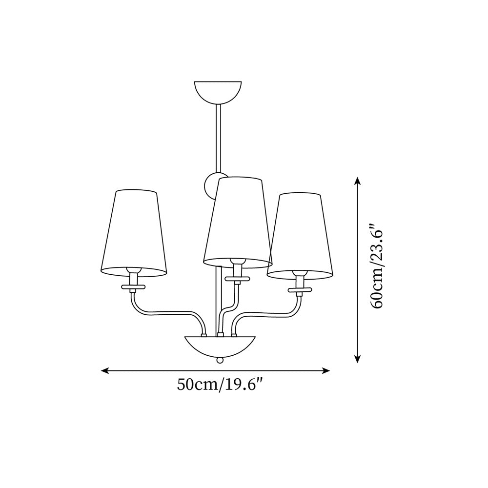 Siena Lustre Abat-jour en Tissu Floral Six Bras - Neutralighting