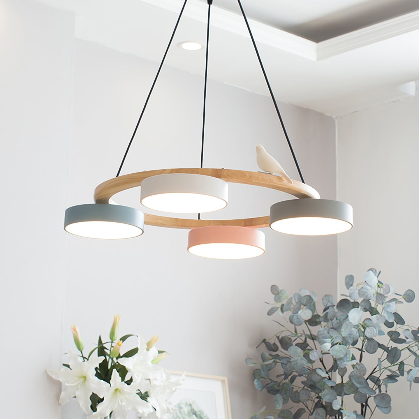 Cliff Lustre Rond avec Oiseau - Neutralighting