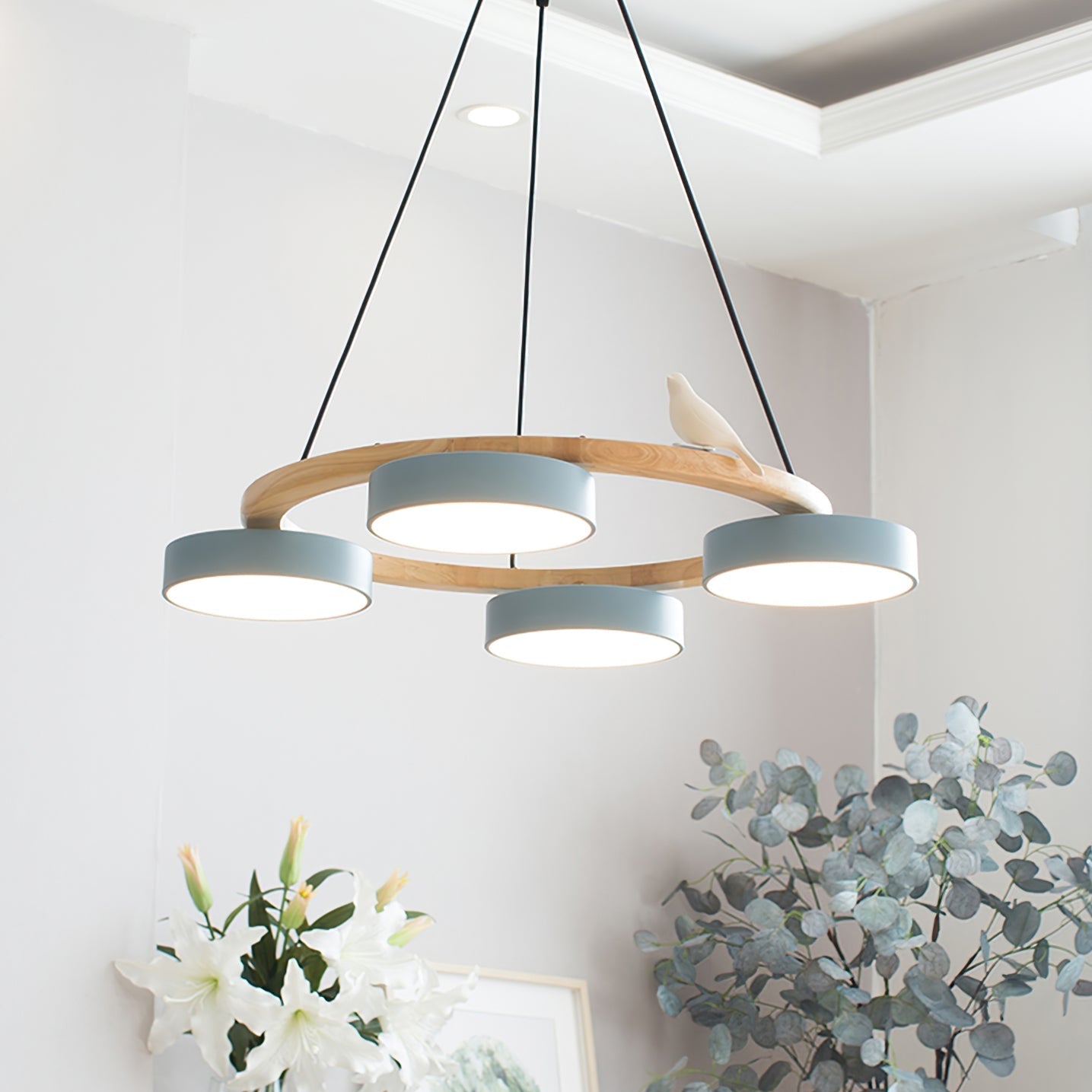 Cliff Lustre Rond avec Oiseau - Neutralighting