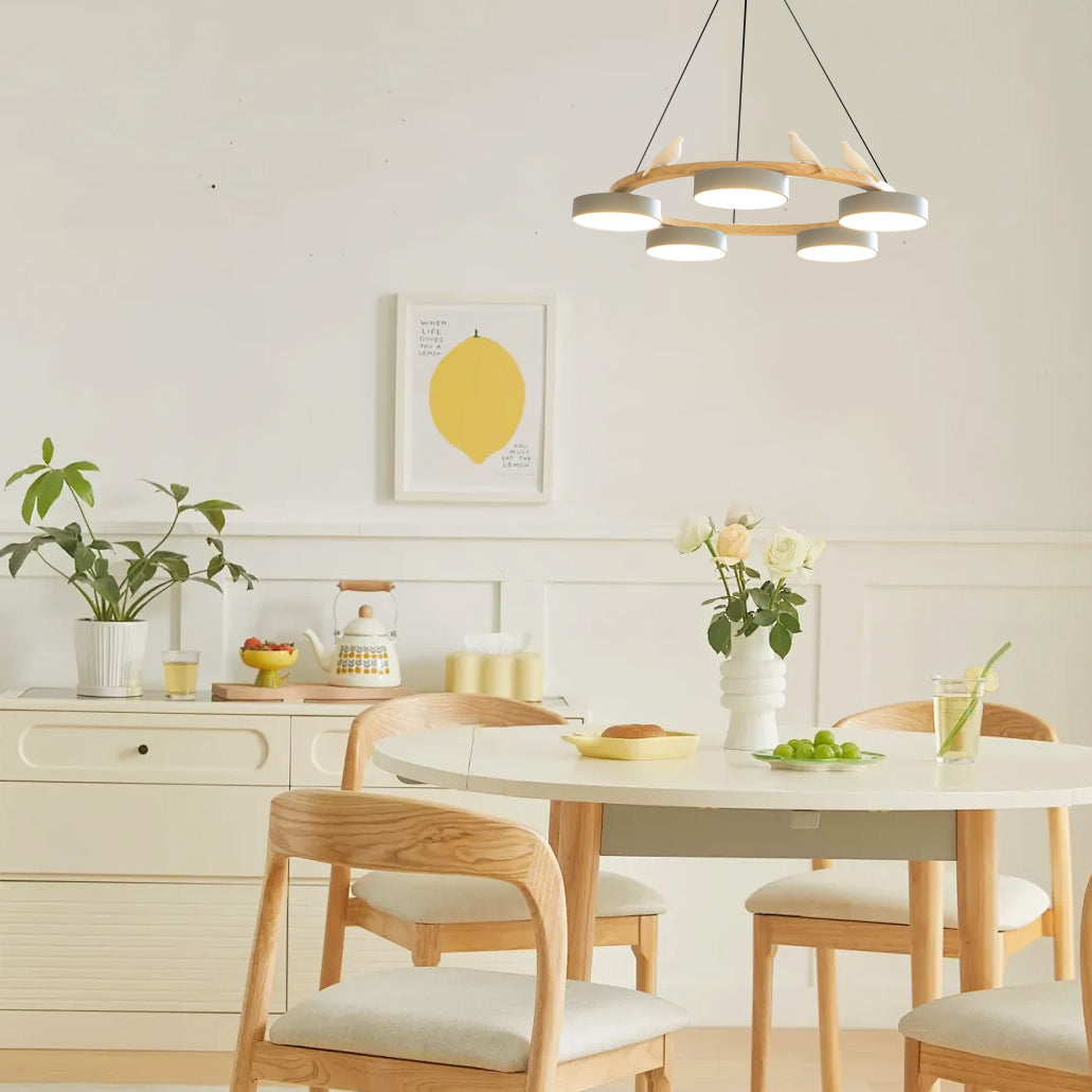 Cliff Lustre Rond avec Oiseau - Neutralighting