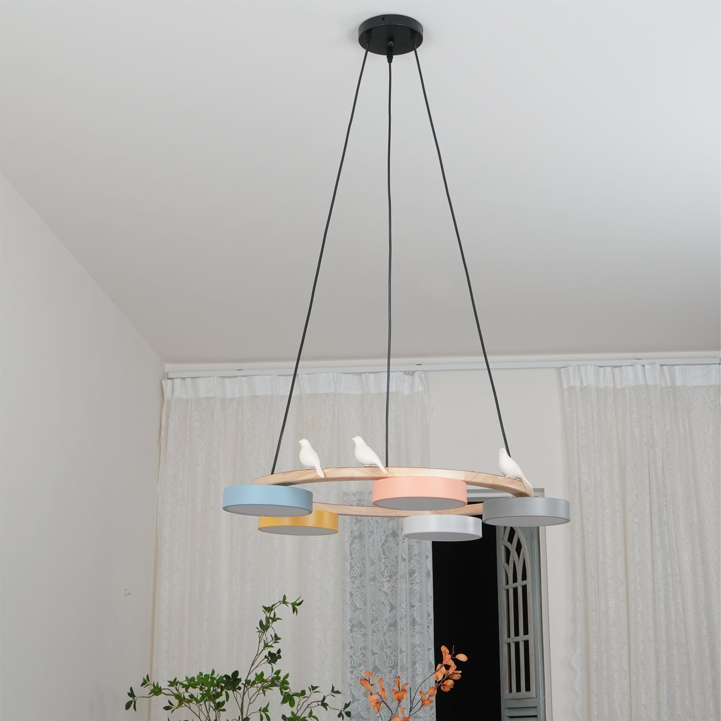 Cliff Lustre Rond avec Oiseau - Neutralighting