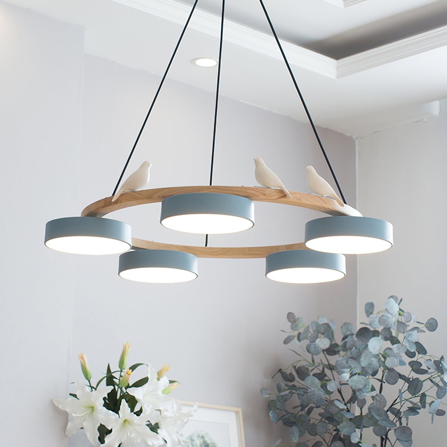 Cliff Lustre Rond avec Oiseau - Neutralighting