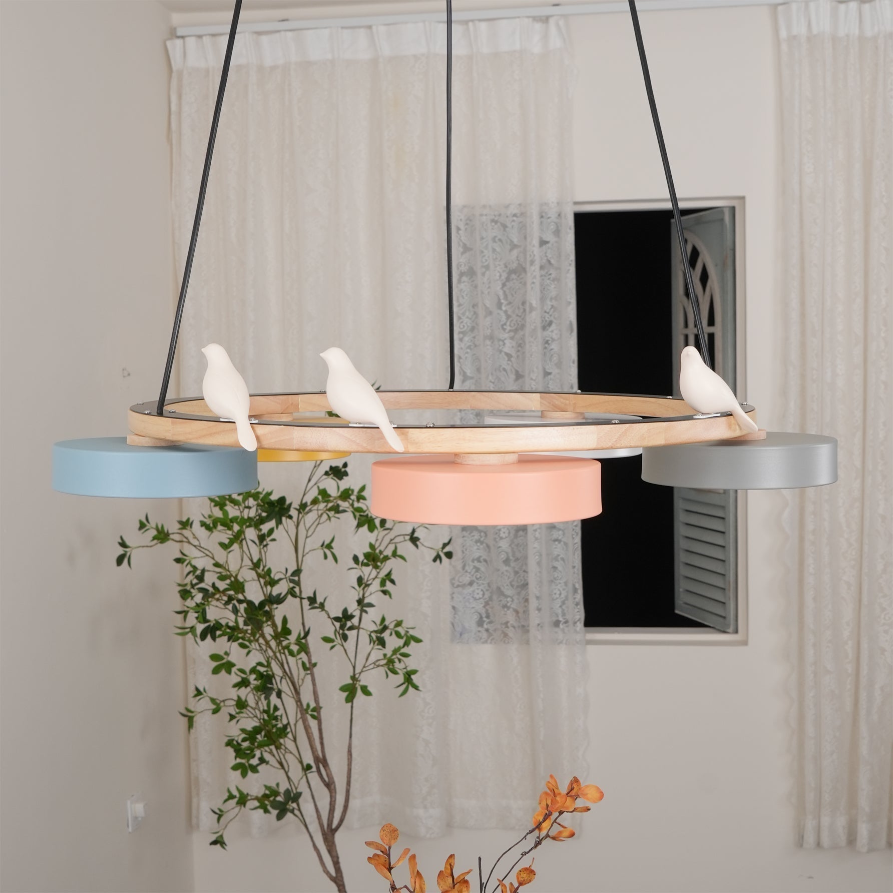 Cliff Lustre Rond avec Oiseau - Neutralighting