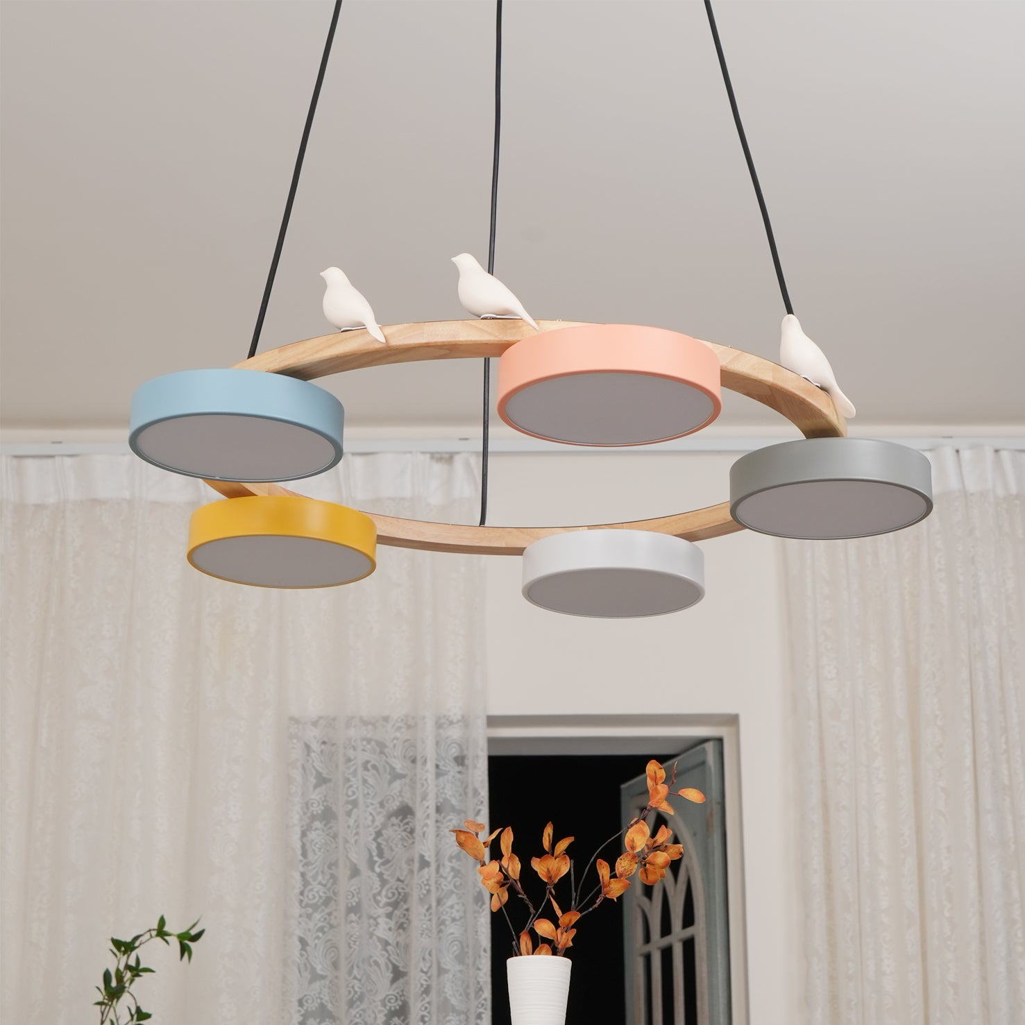 Cliff Lustre Rond avec Oiseau - Neutralighting