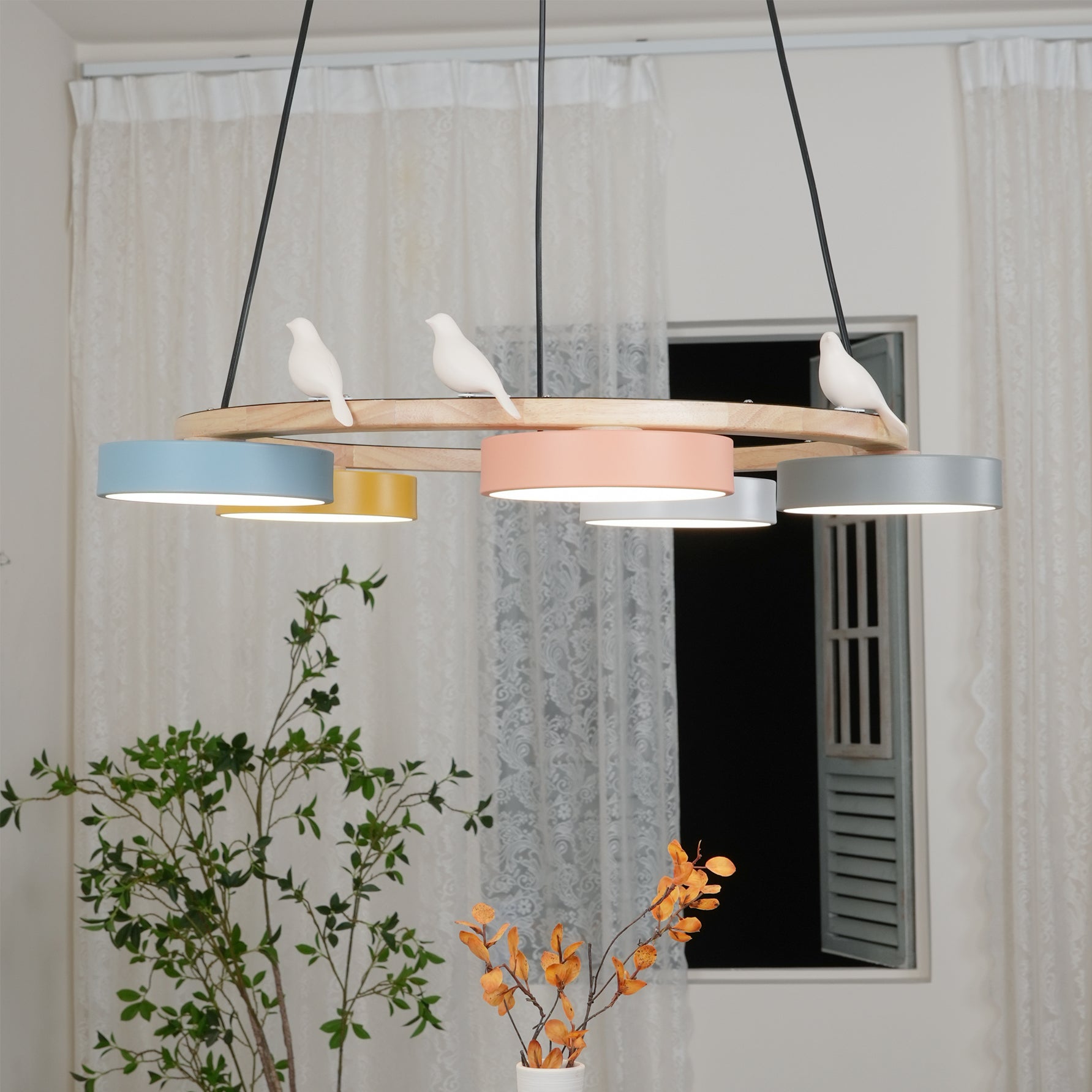 Cliff Lustre Rond avec Oiseau - Neutralighting