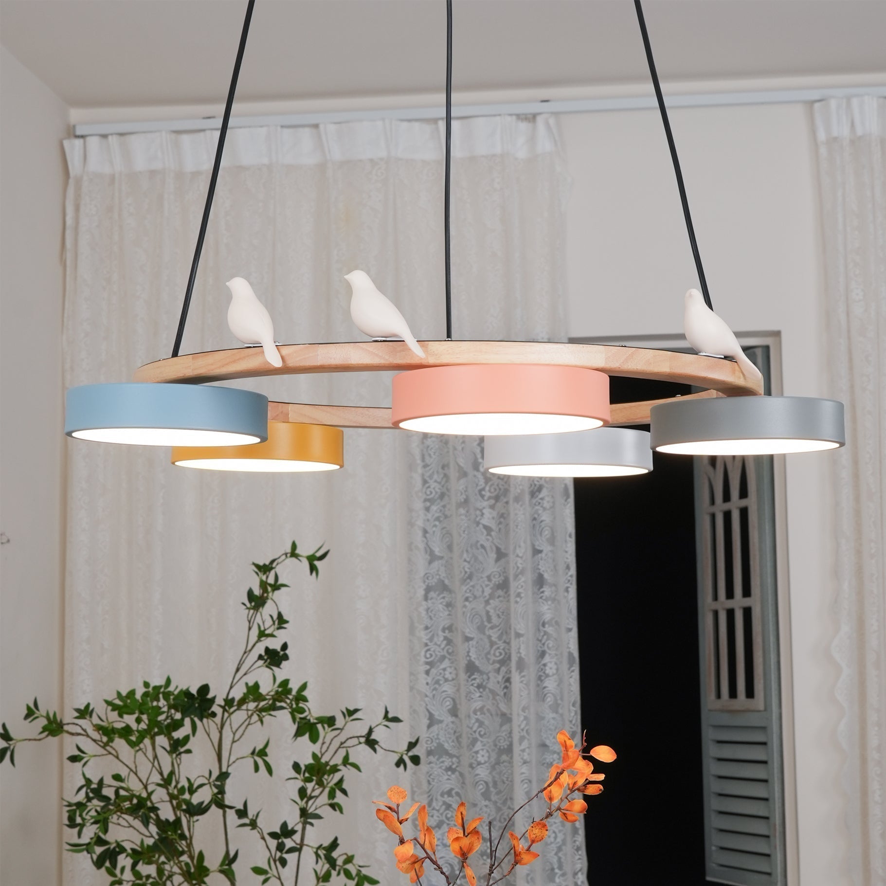 Cliff Lustre Rond avec Oiseau - Neutralighting